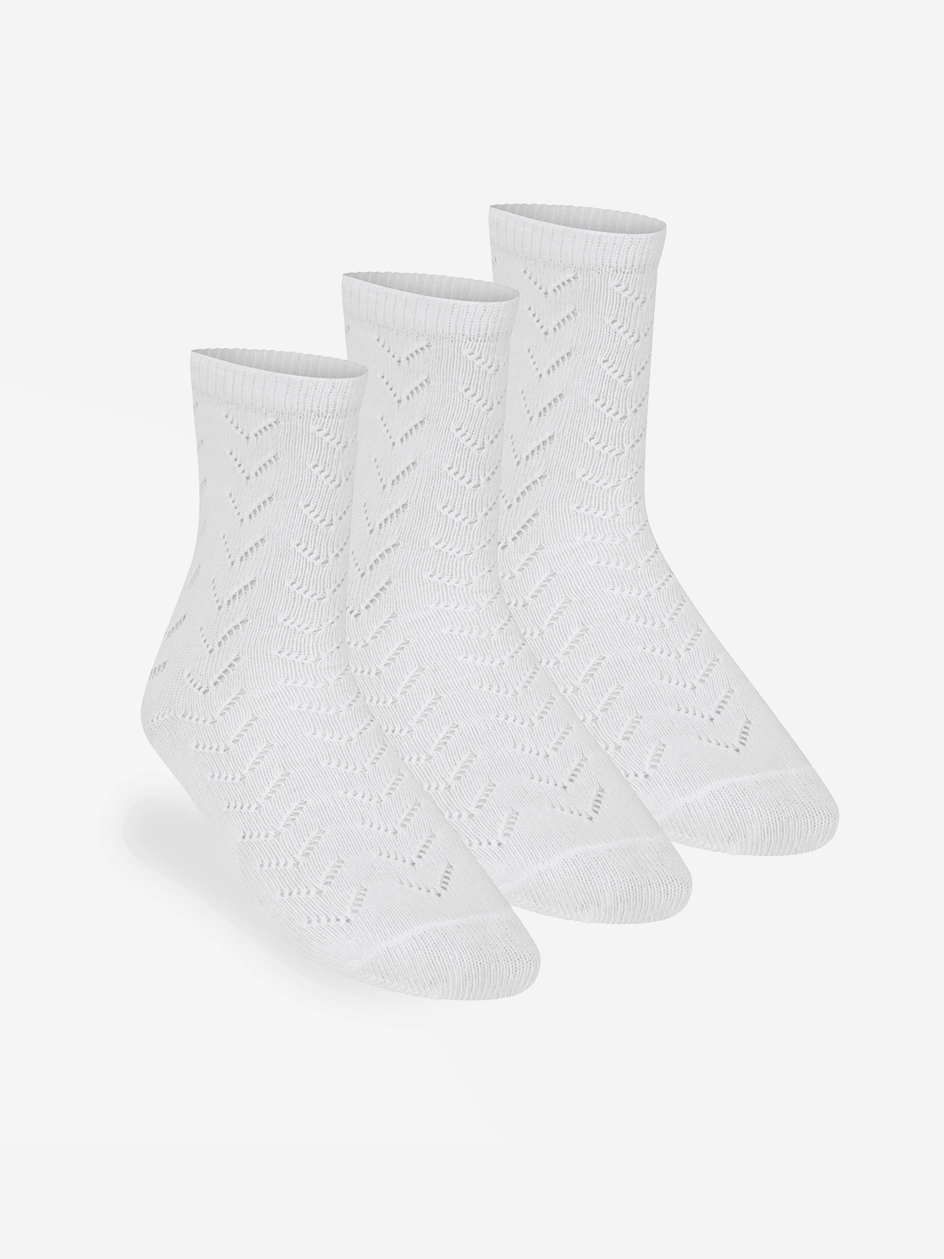 Zeco Girls School Pelerine Ankle Socks (3 Pack) in White Quality Free Shipping For Sale