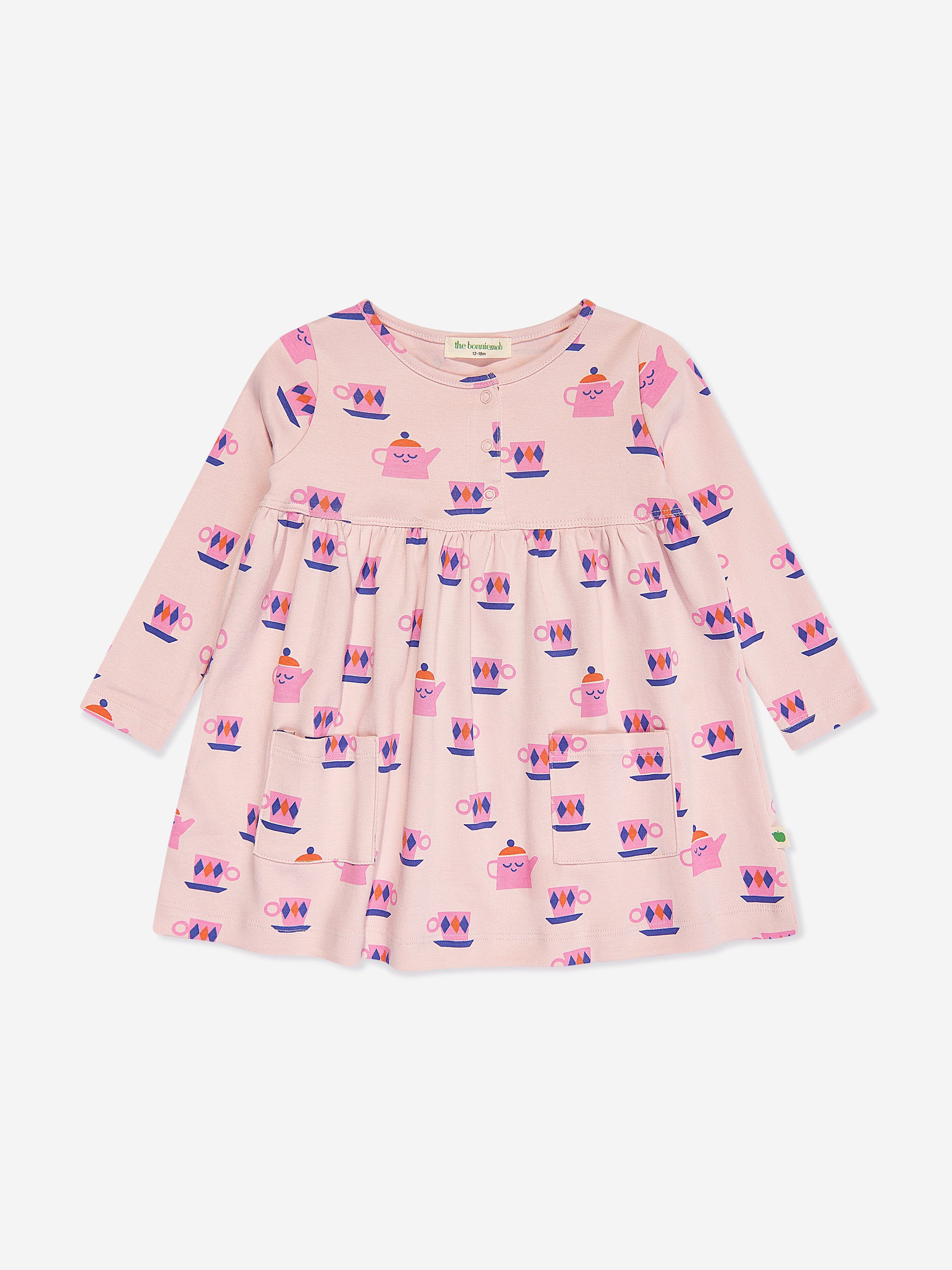 The Bonnie Mob Girls Briar Tea Time Dress in Pink Outlet Lowest Pice