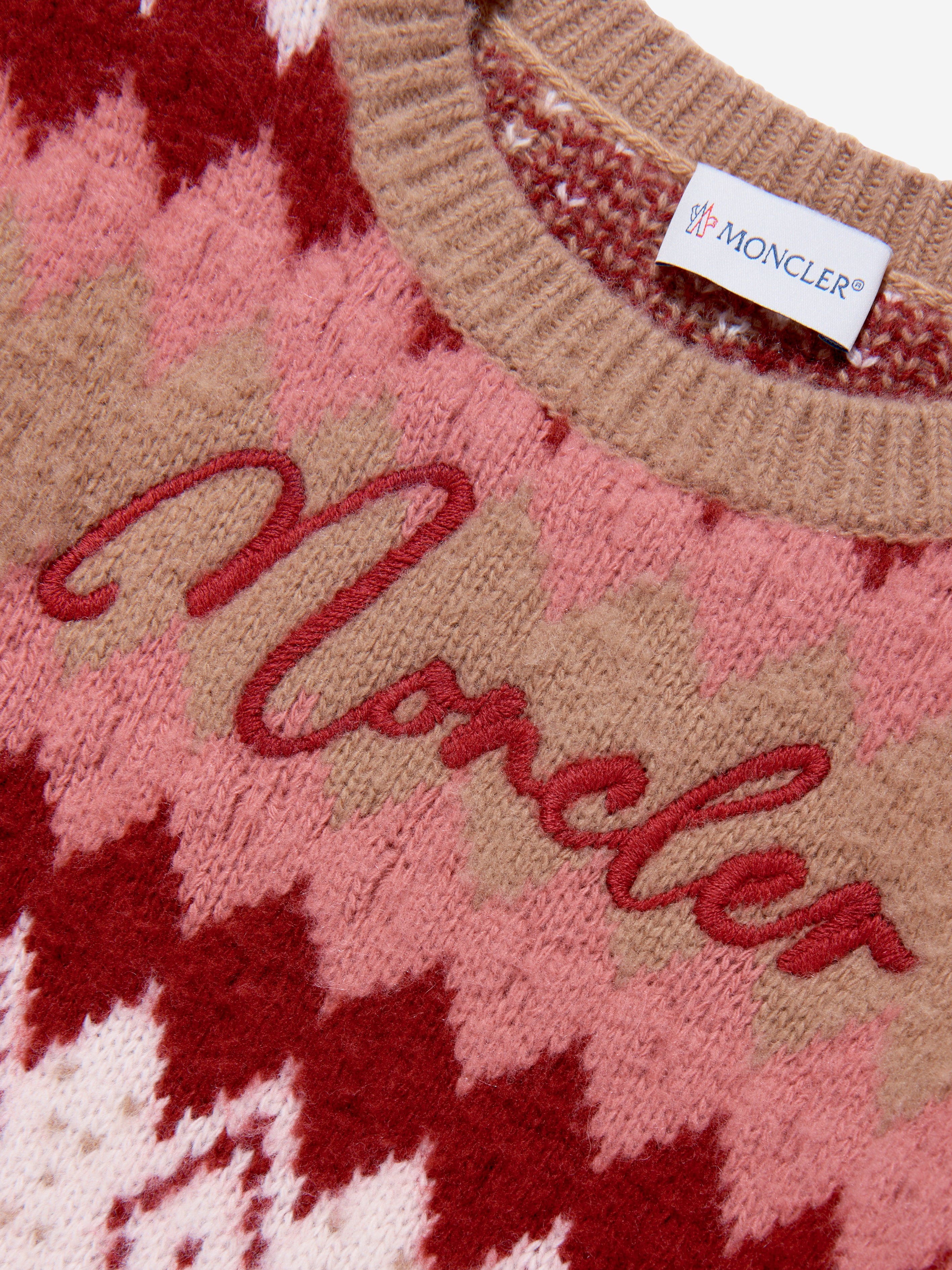 Moncler Enfant Girls Wool Knitted Jumper in Multicolour 2025 New For Sale