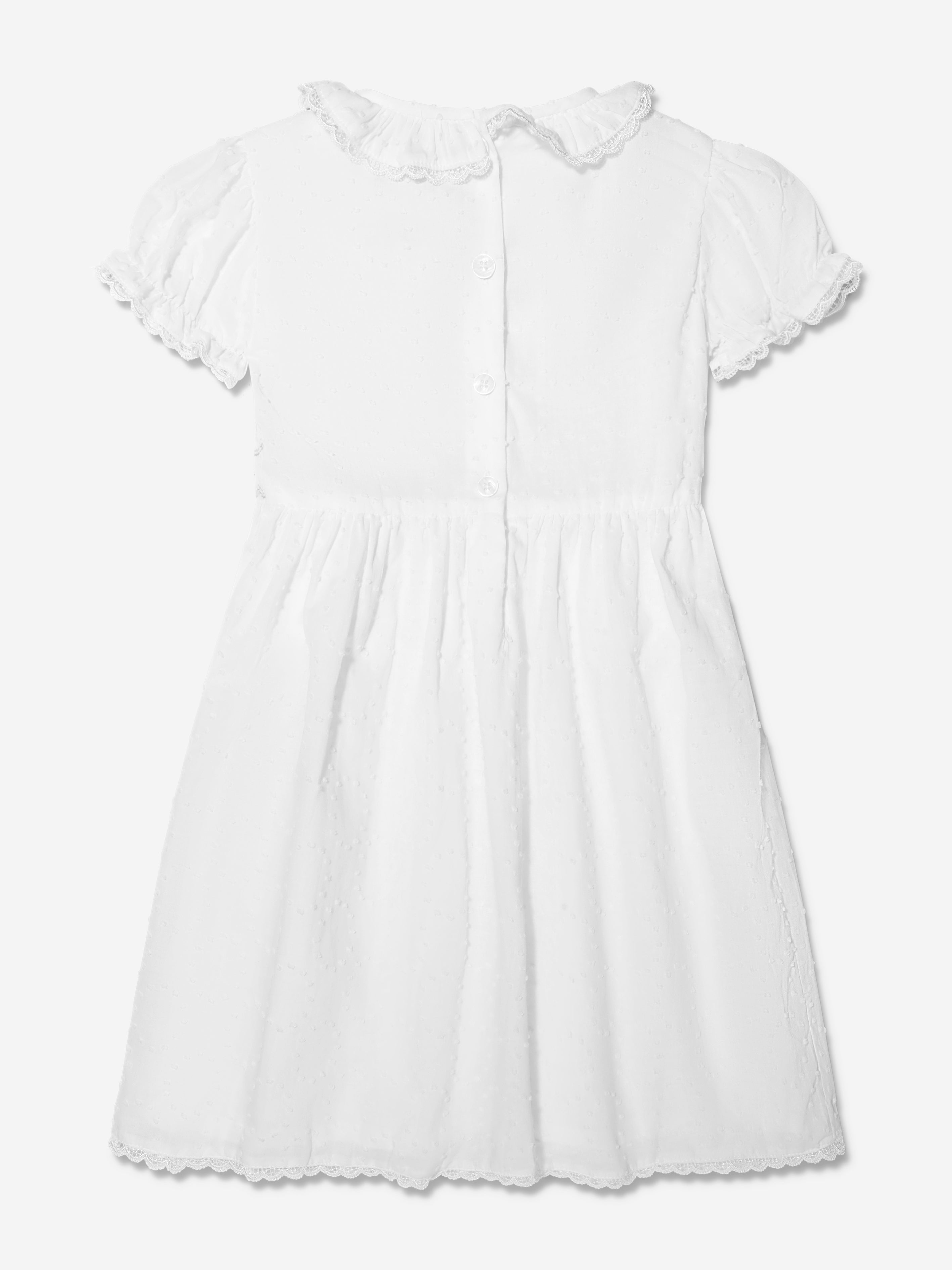 Rachel Riley Girls Swiss Dot Smocked Dress in Ivory Outlet Choice