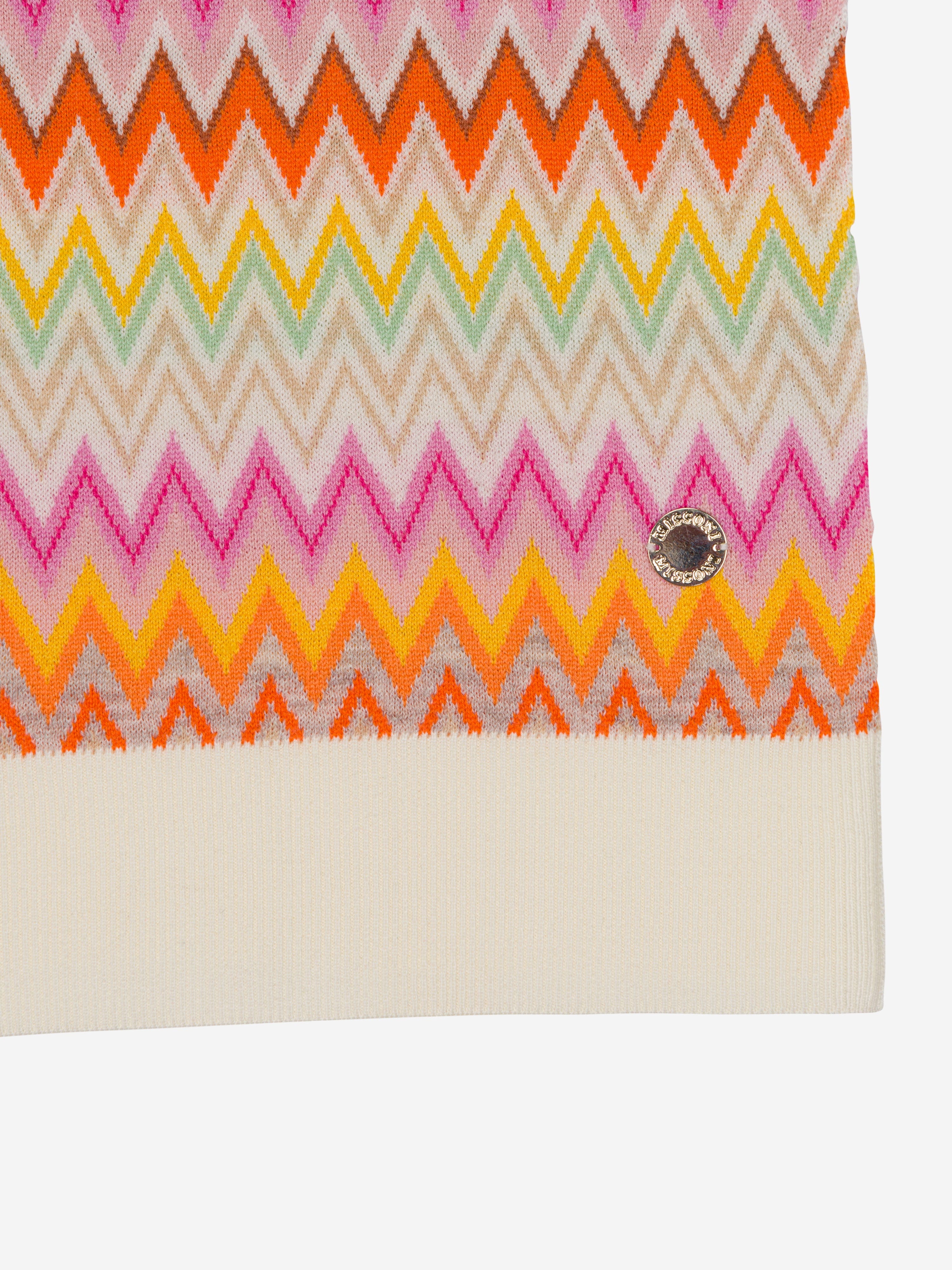 Missoni Girls Zigzag Wool Scarf in Multicolour Clearance Limited Edition