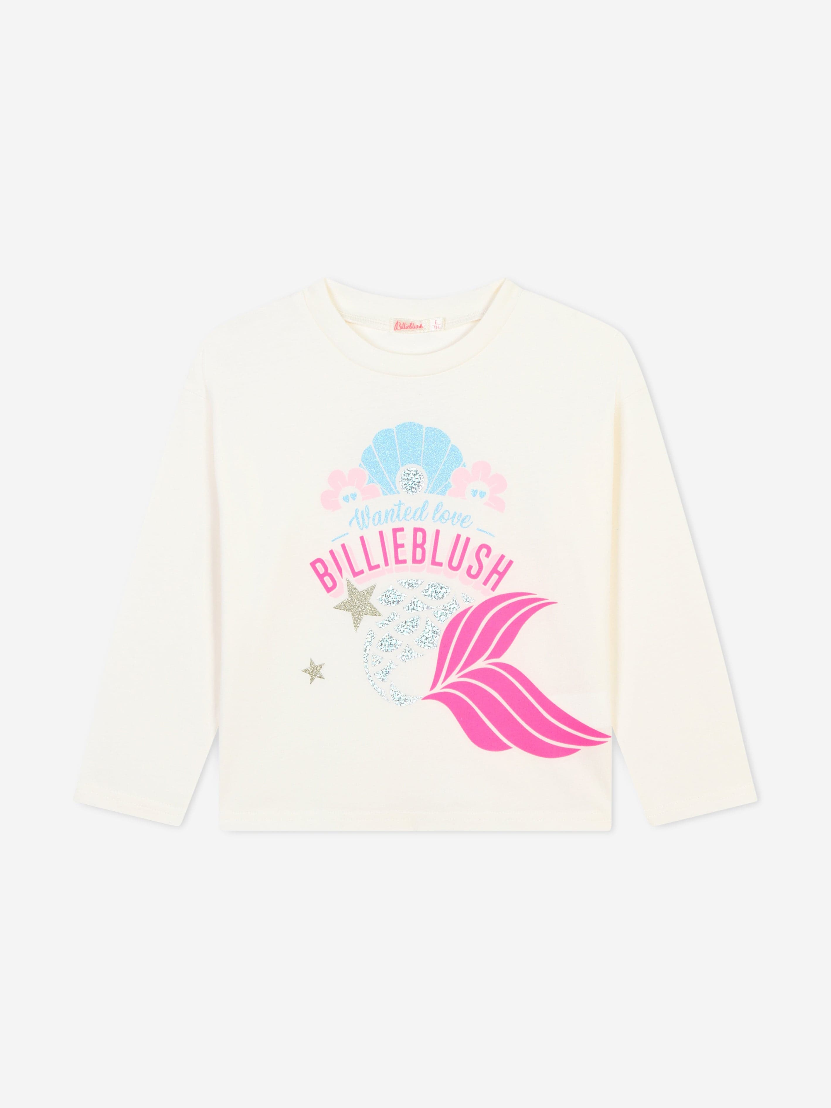 Billieblush Girls Long Sleeve T-Shirt in Ivory Cheapest Online