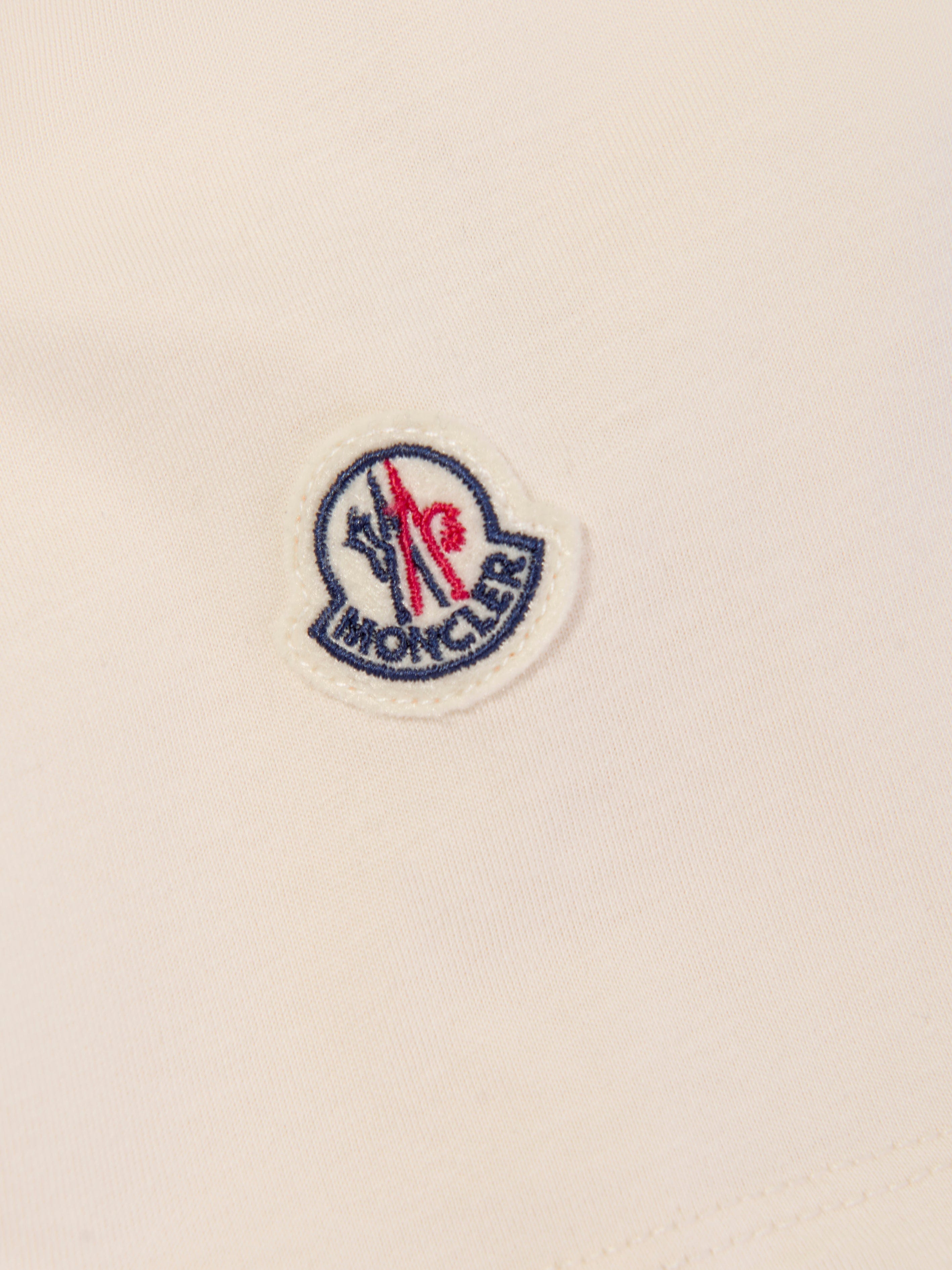 Moncler Enfant Girls Palm Trees Logo T-Shirt in Ivory Free Shipping Cheap