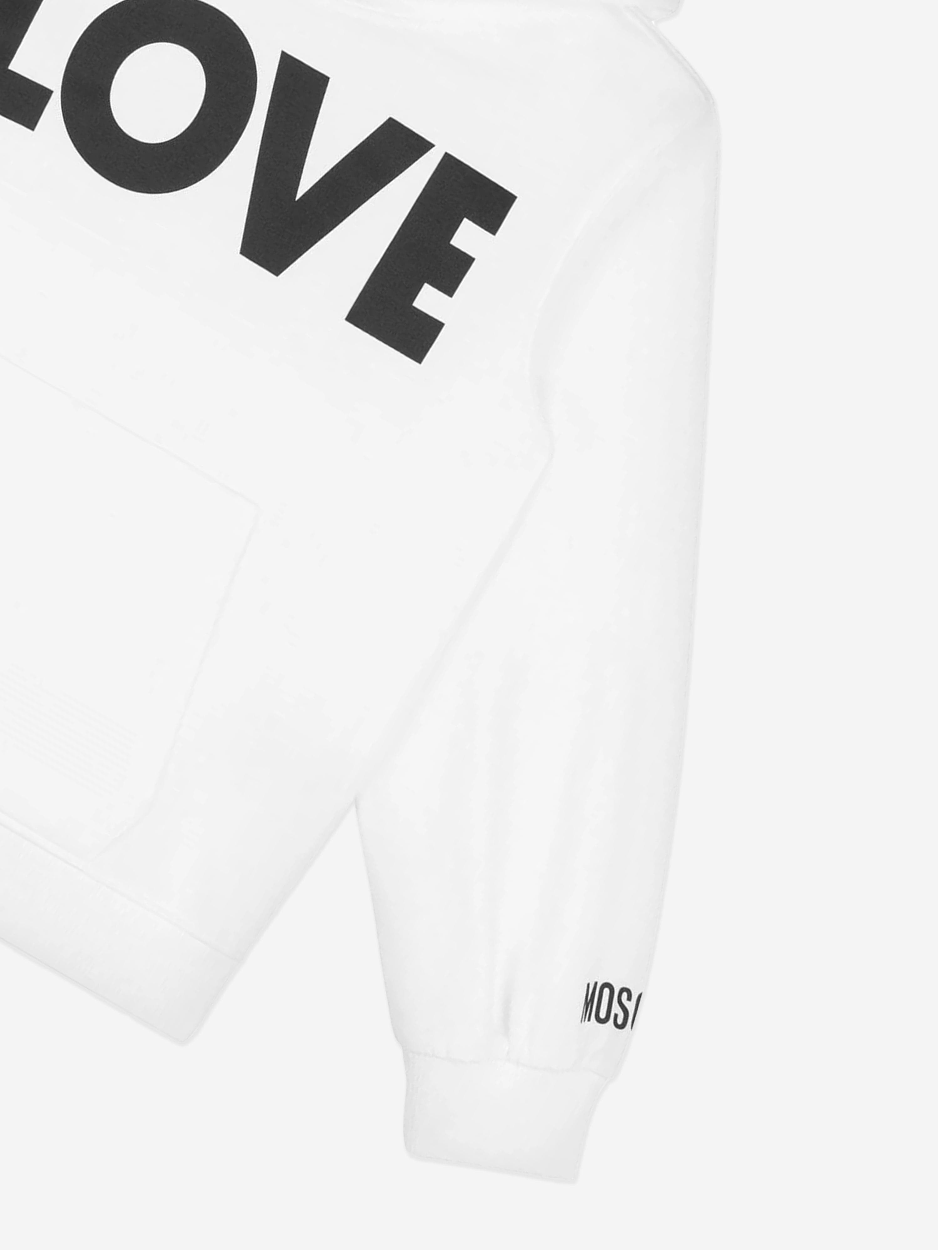 Moschino Kids Love Hoodie in White Browse For Sale