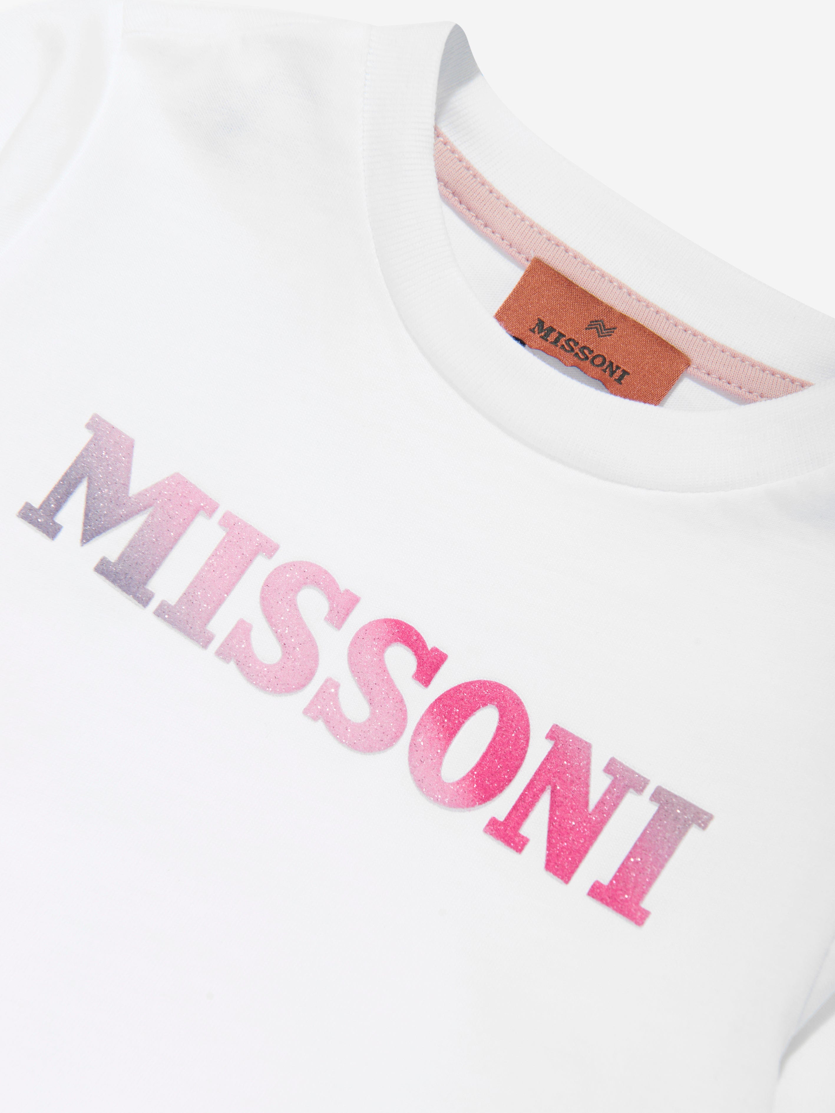 Missoni Baby Girls Long Sleeve Logo T-Shirt in White Buy Cheap Footlocker