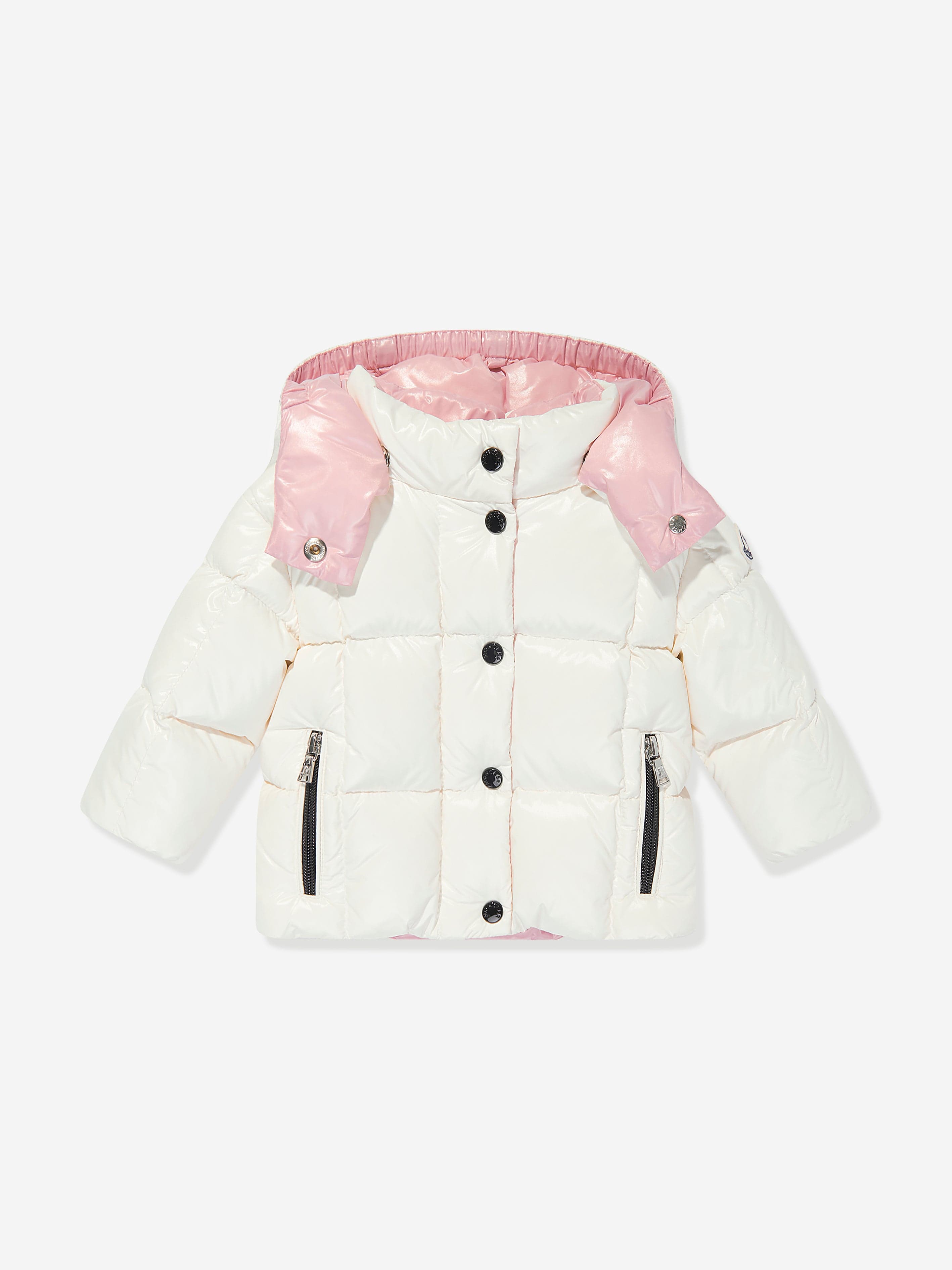 Moncler Enfant Baby Girls Down Padded Parana Jacket in Ivory View Cheap Online