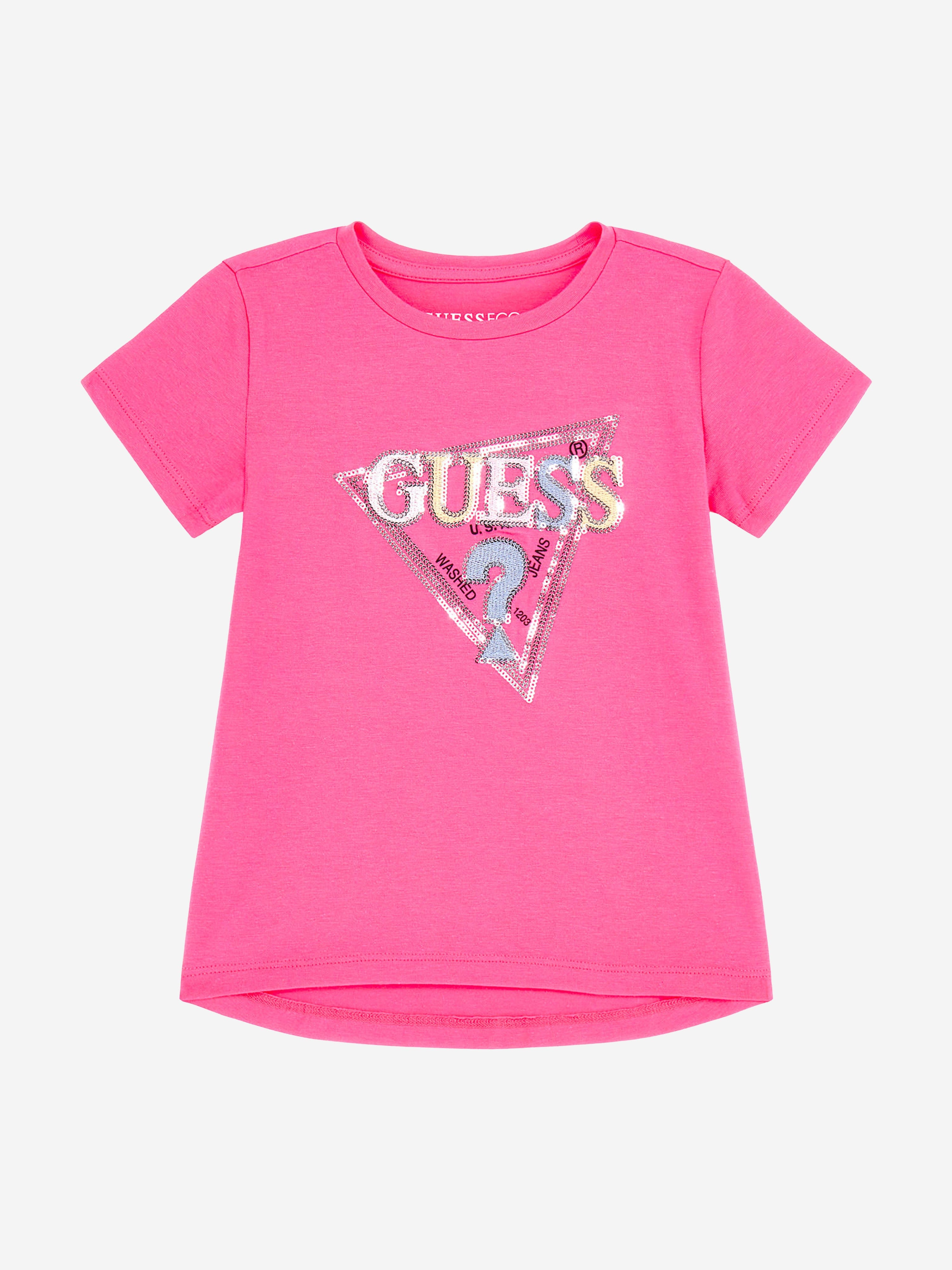 Guess Girls Logo T-Shirt in Pink Free Shipping Purchase