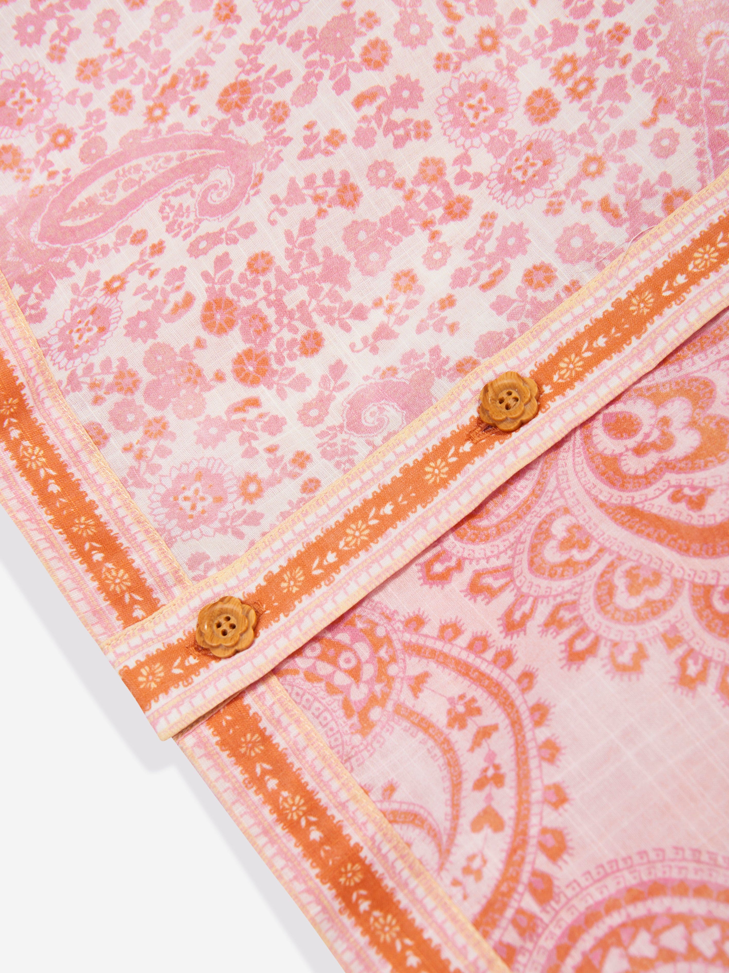 Zimmermann Girls Paisley Ottie Pocket Shirt in Pink Clearance Manchester