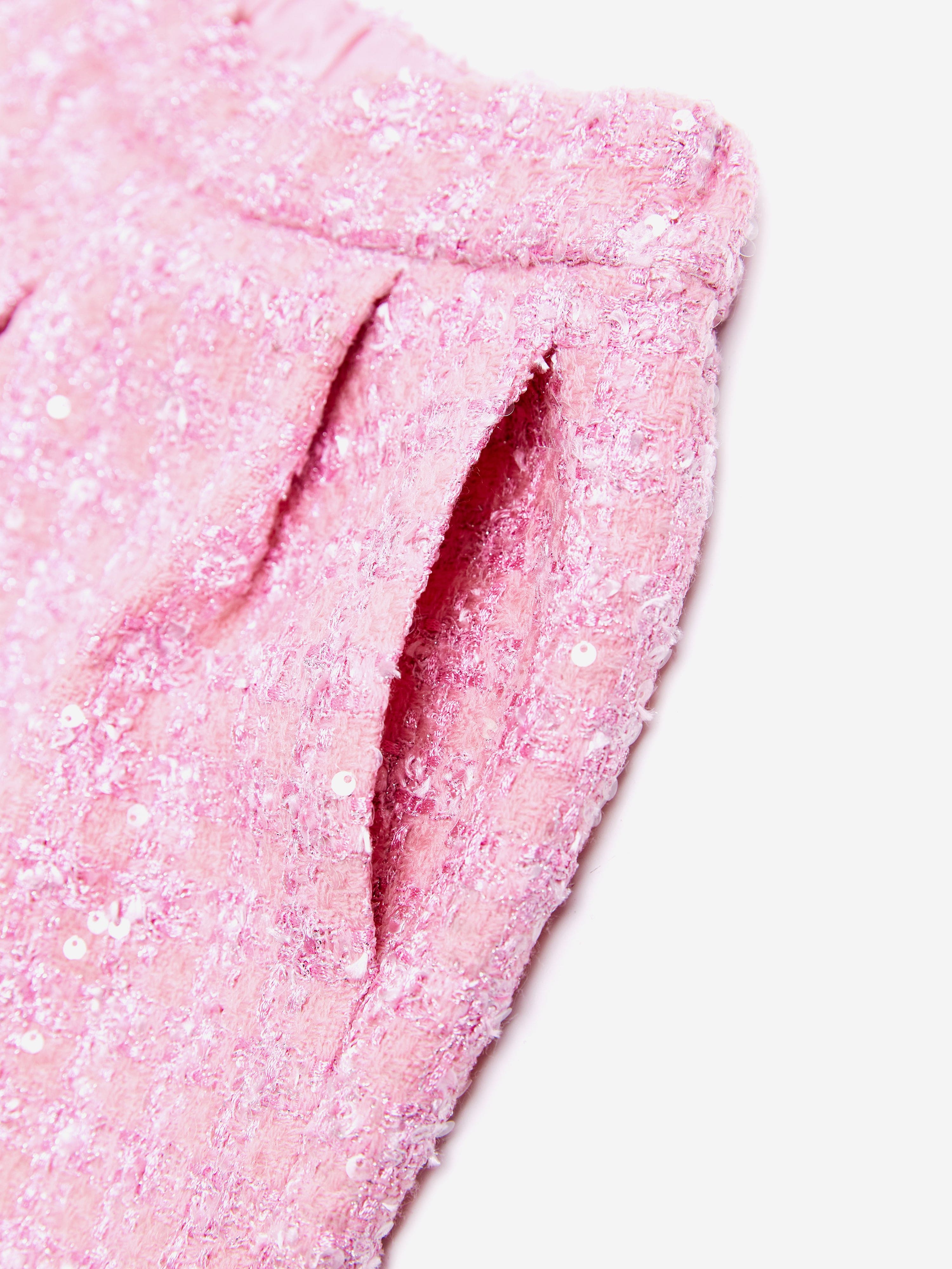 BCBG Girls Tweed Pleated Shorts in Pink Outlet Supply