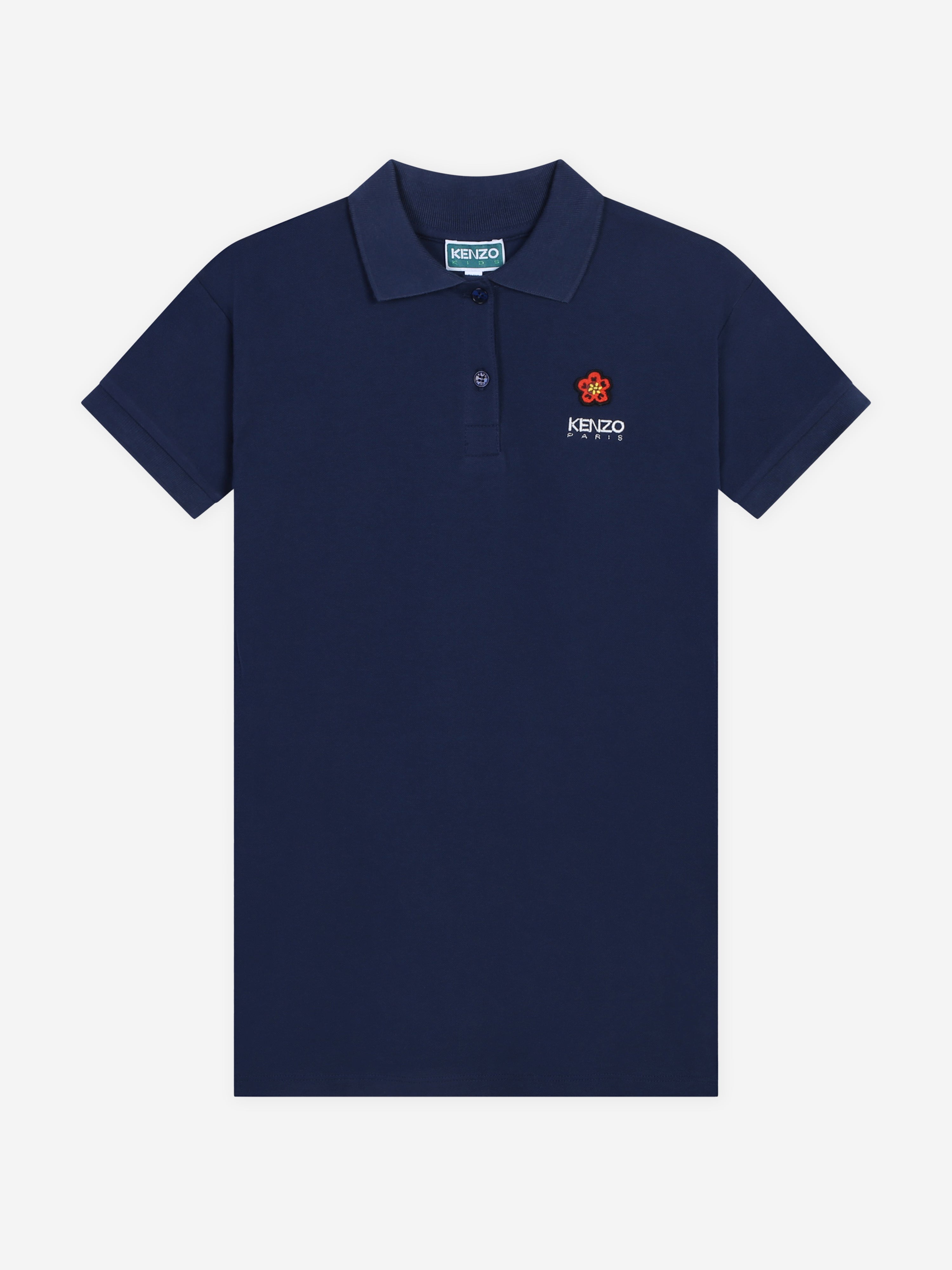 KENZO Girls Boke Flower Polo Dress in Navy Amazon Sale Online