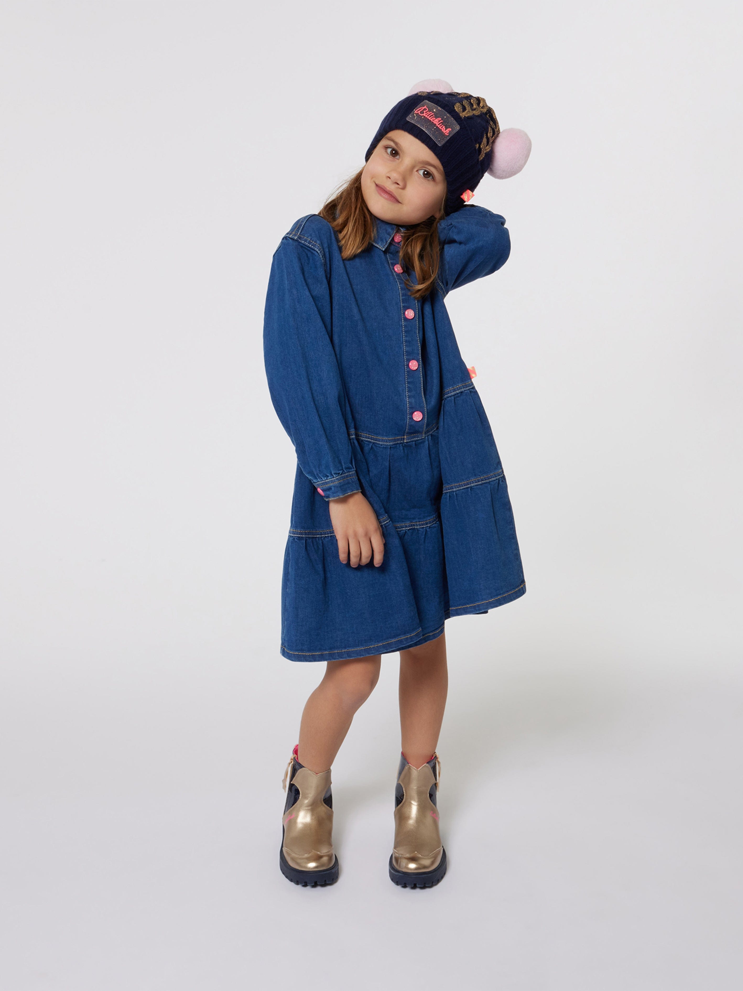 Billieblush Girls Denim Shirt Dress in Blue Clearance Fast Delivery