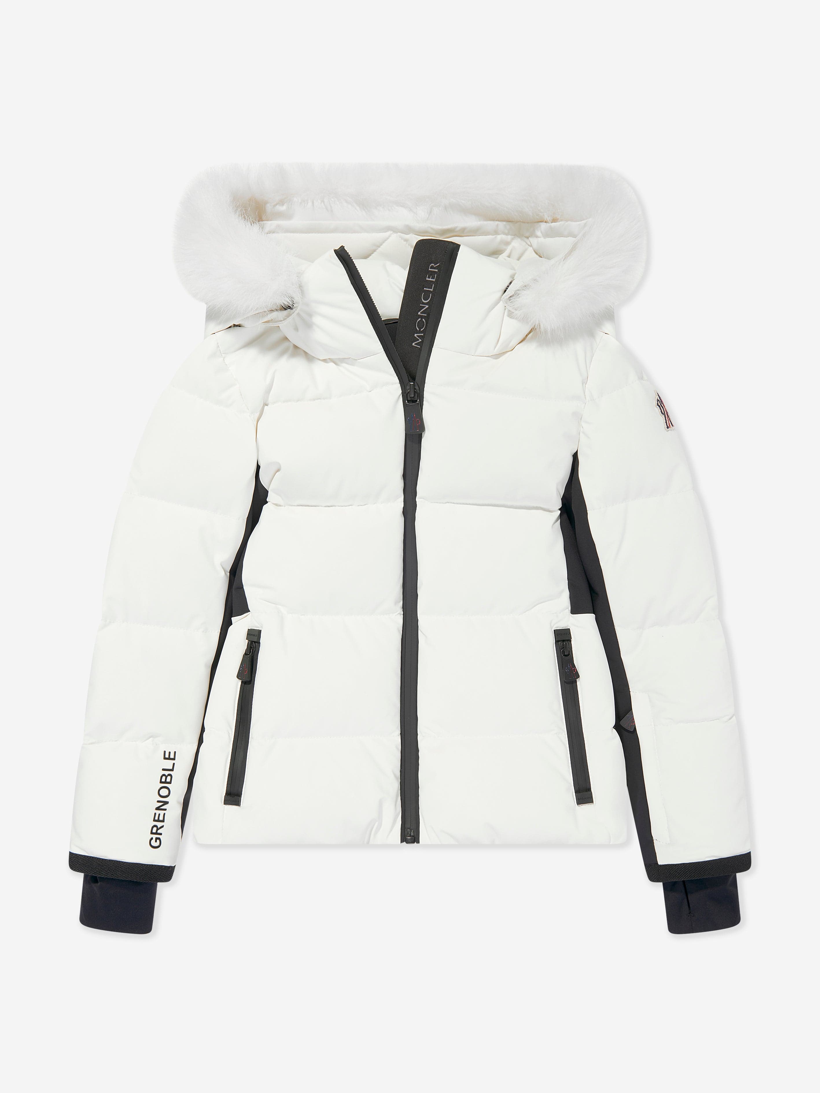 Moncler Enfant Girls Grenoble Down Padded New Guyane Jacket in White Cheap Pice Cost