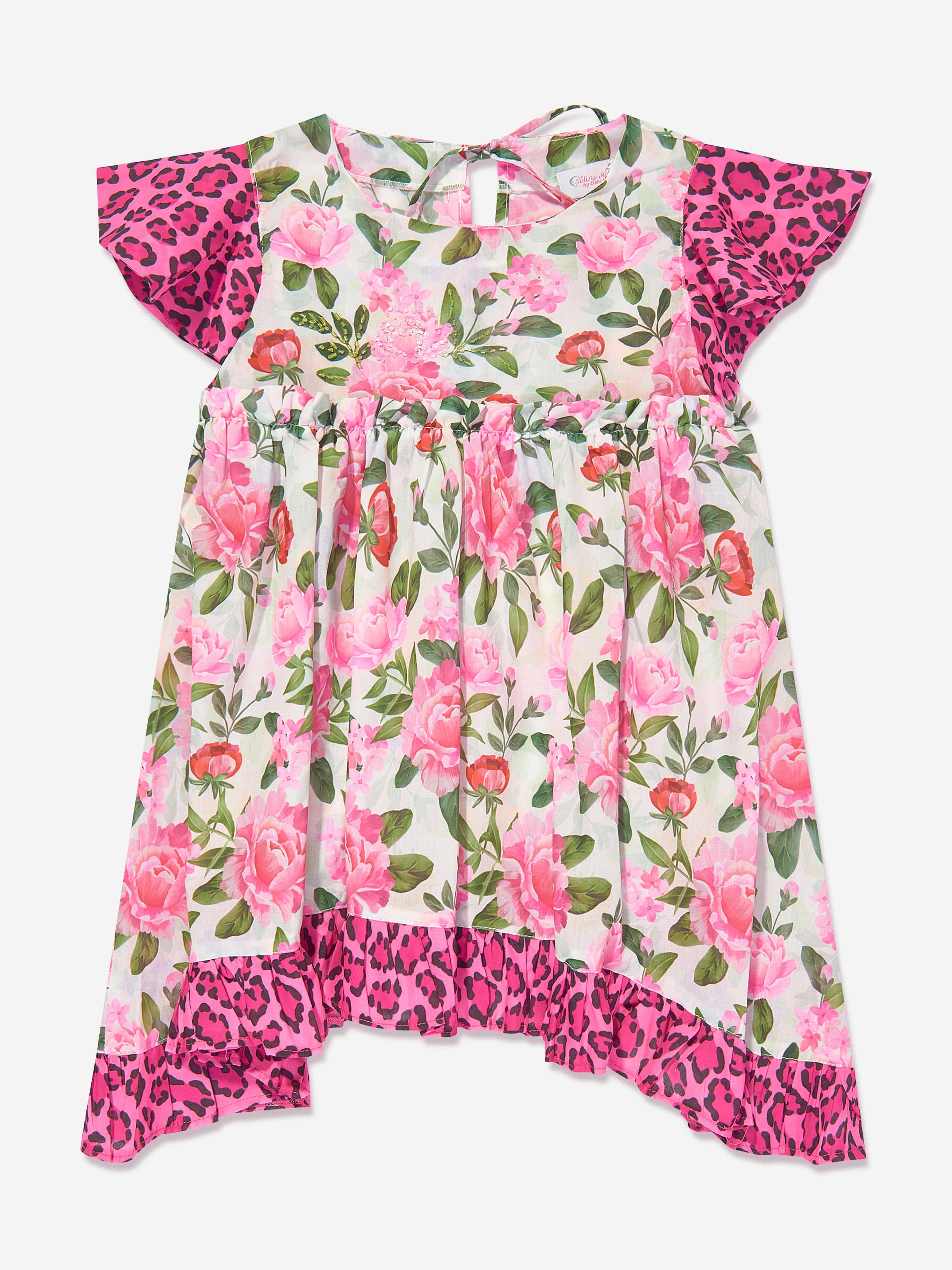 Selini Action Girls Floral And Leopard Dress in Multicolour Pay With Visa Sale Online