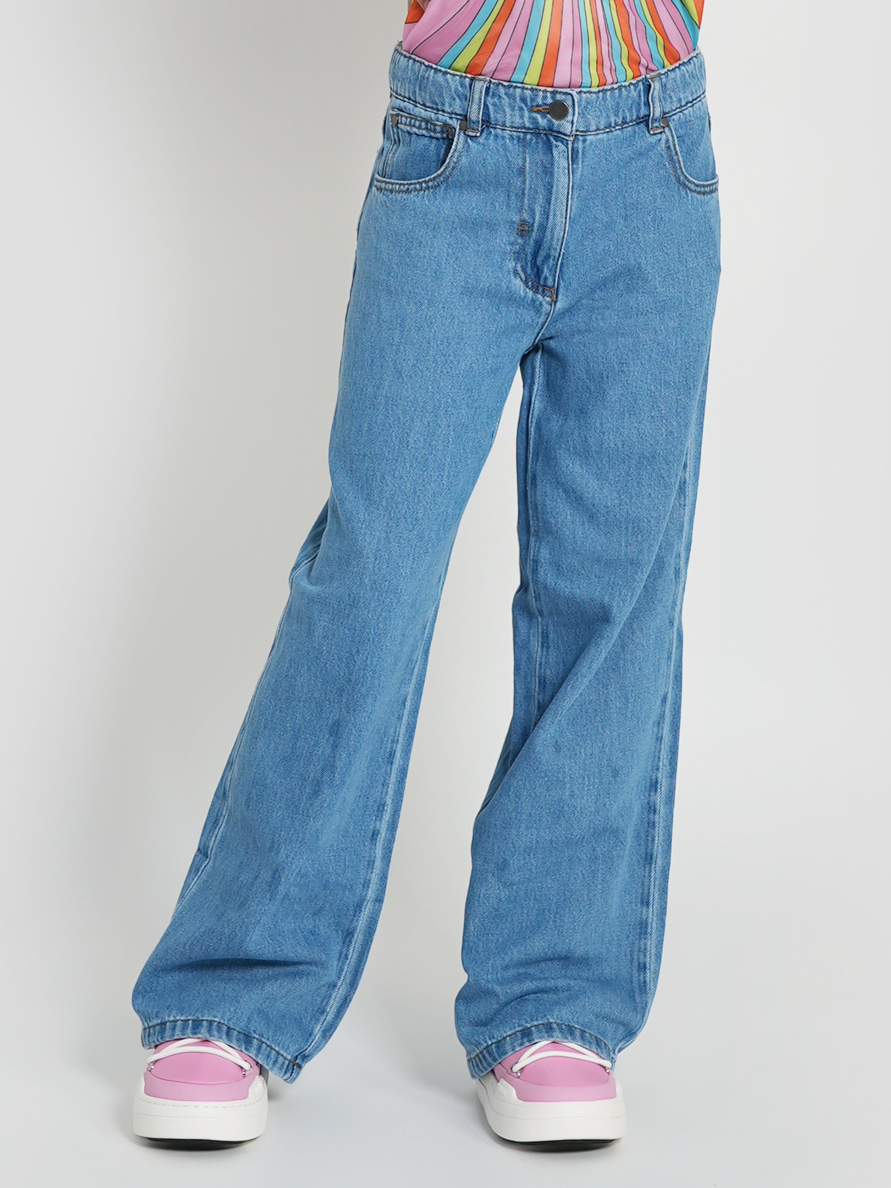 Stella McCartney Girls Wide Leg Jeans in Blue Enjoy Online