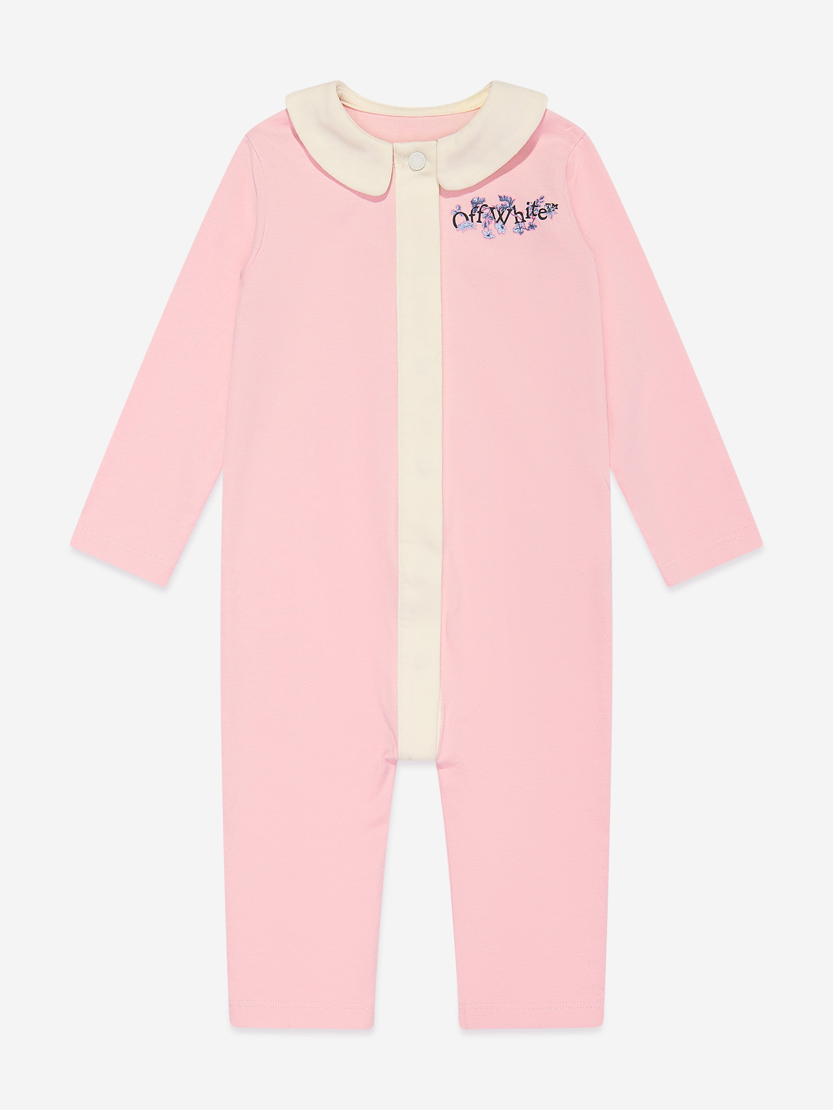 Off-White Baby Girls Bookish Flowers Romper in Pink Buy Cheap Best Sale