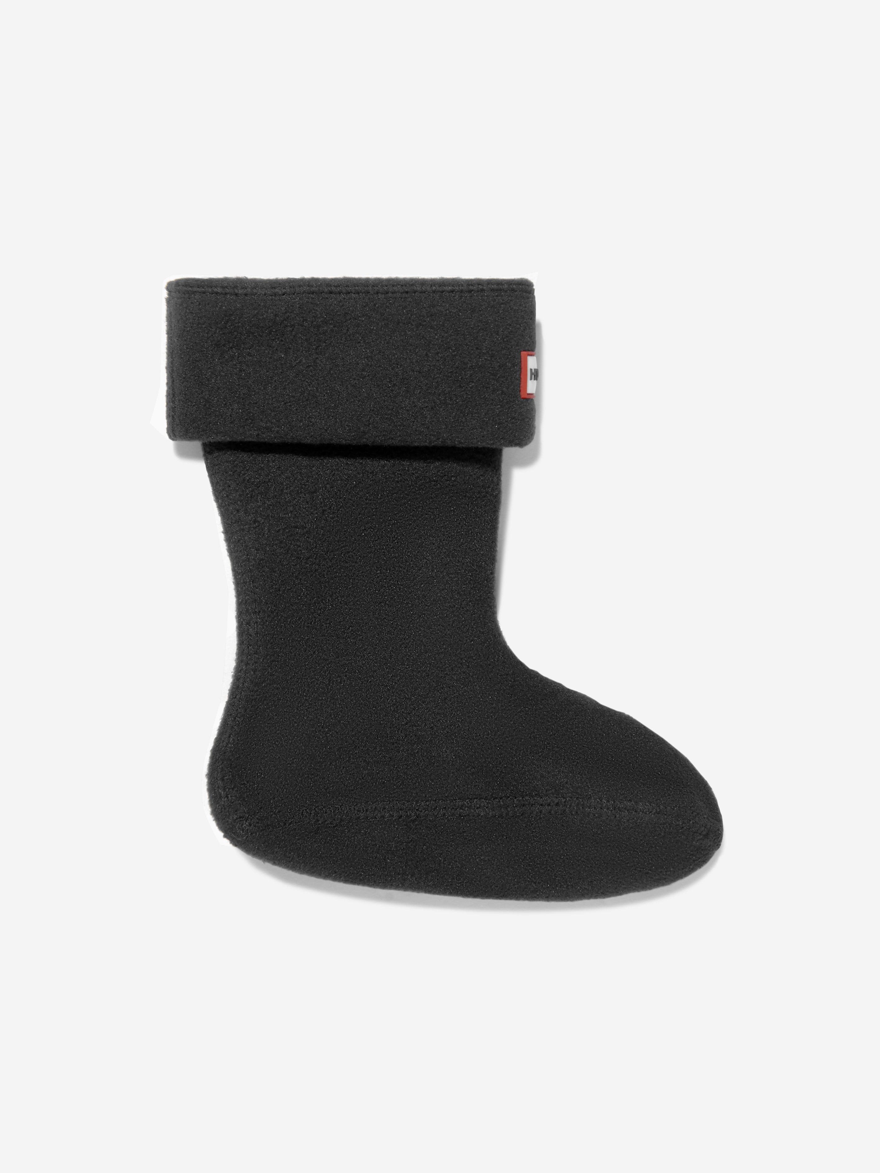 Hunter Kids Recycled Fleece Boot Socks in Black Quality Free Shipping
