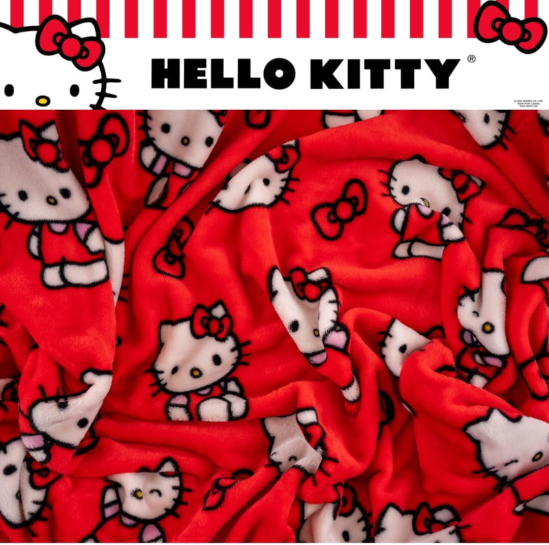 Hello Kitty Always Red Cozy Throw Blanket Sale New Styles