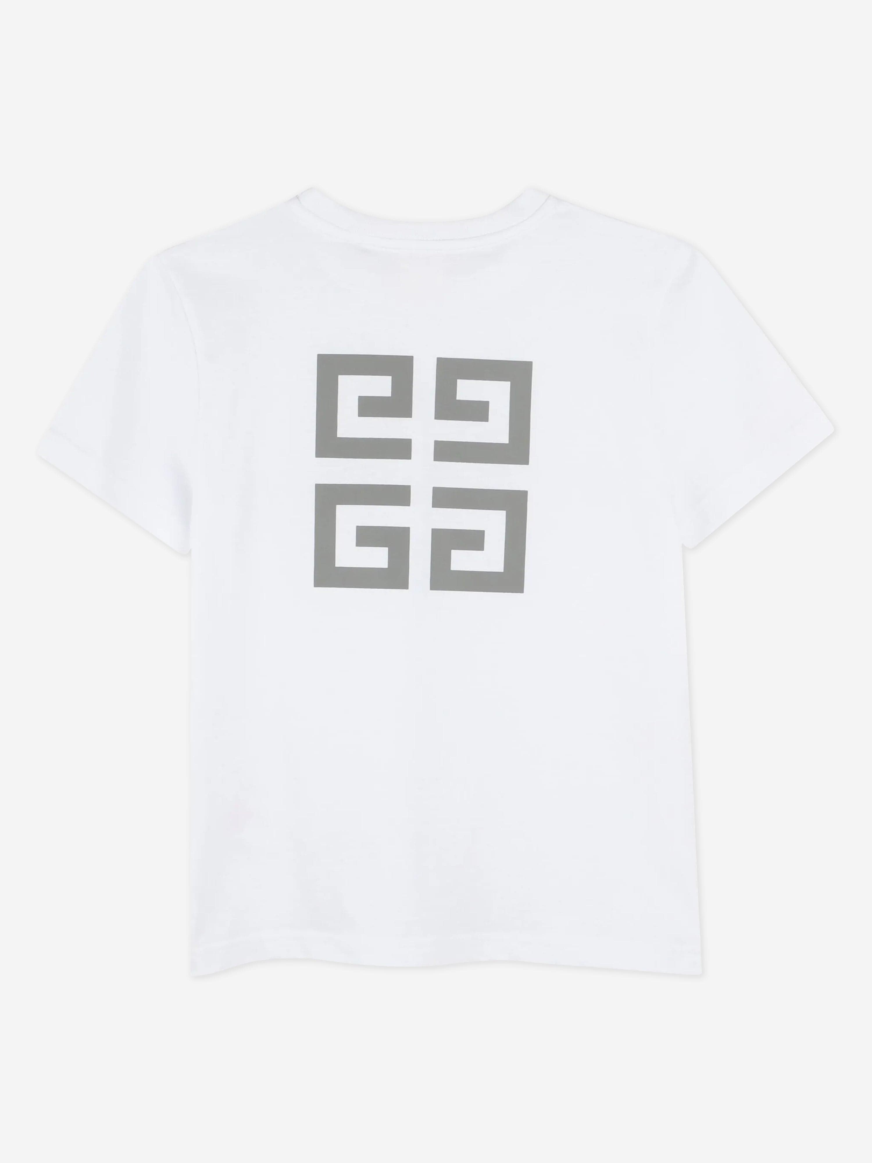Kids Logo Print T-Shirt in White Cheap Online Store Manchester