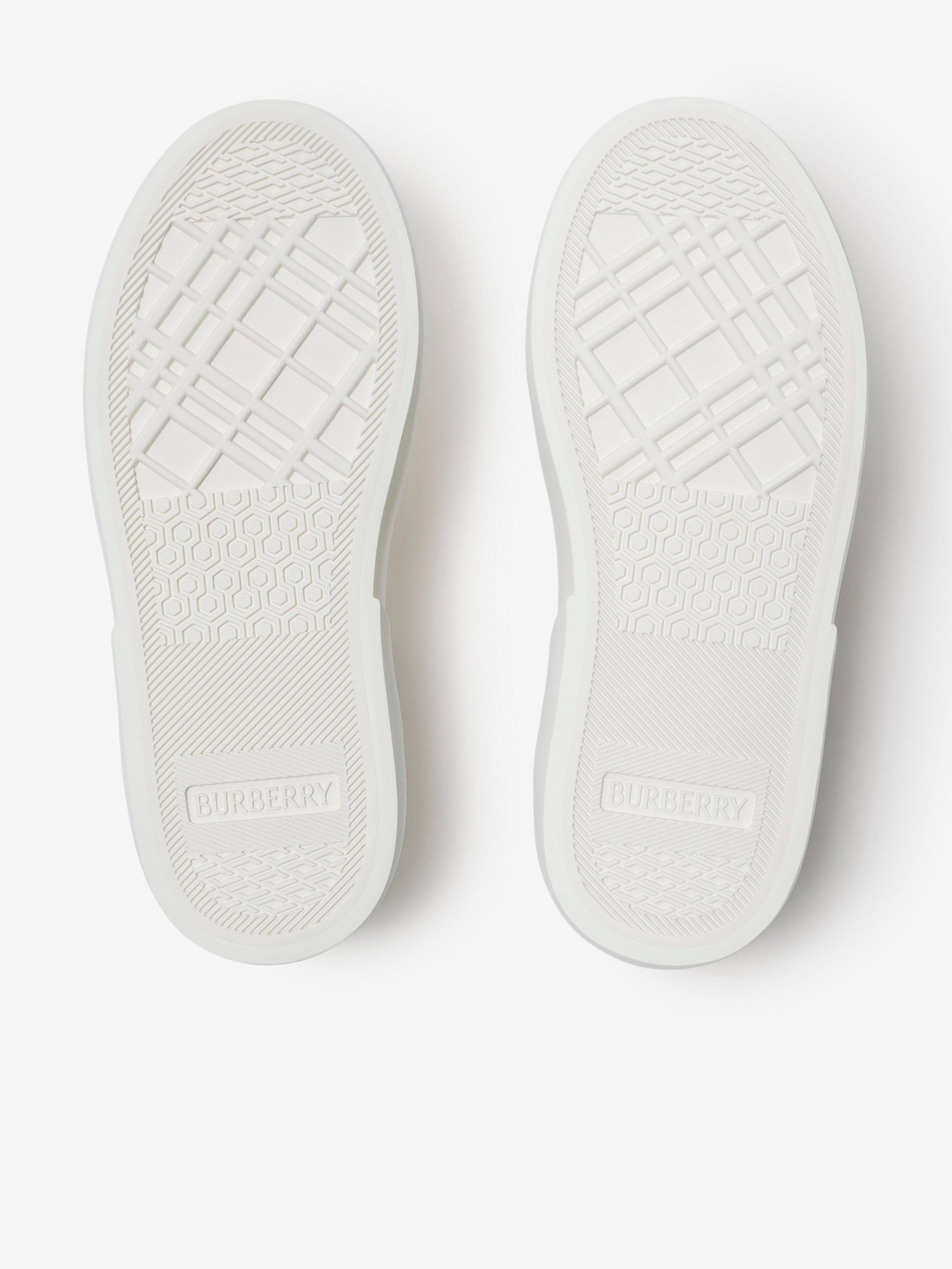 Burberry Kids Noah Check Strap Trainers in White Outlet Genuine