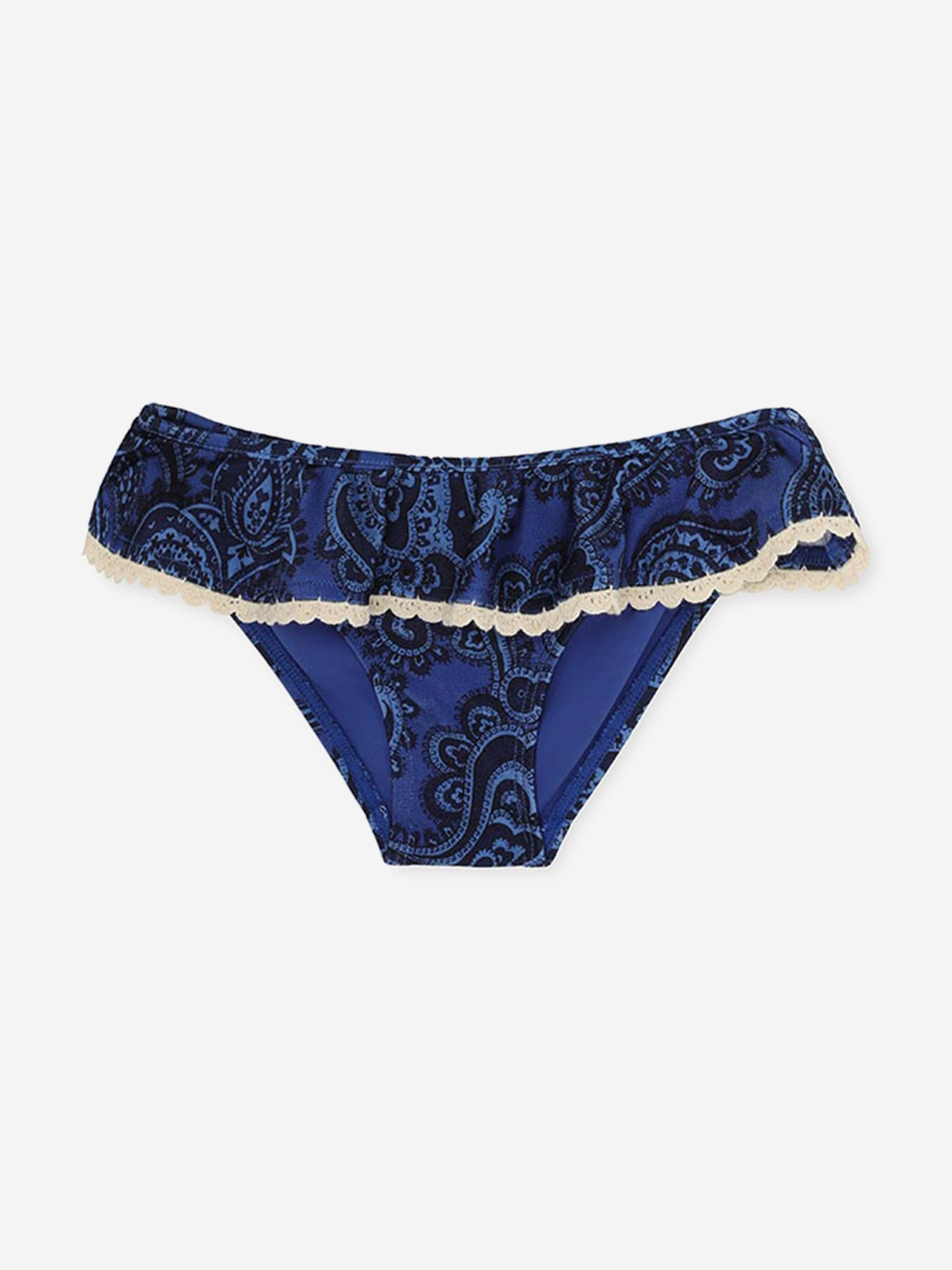 Zimmermann Girls Ottie Trim Frill Bikini in Blue Amazon For Sale