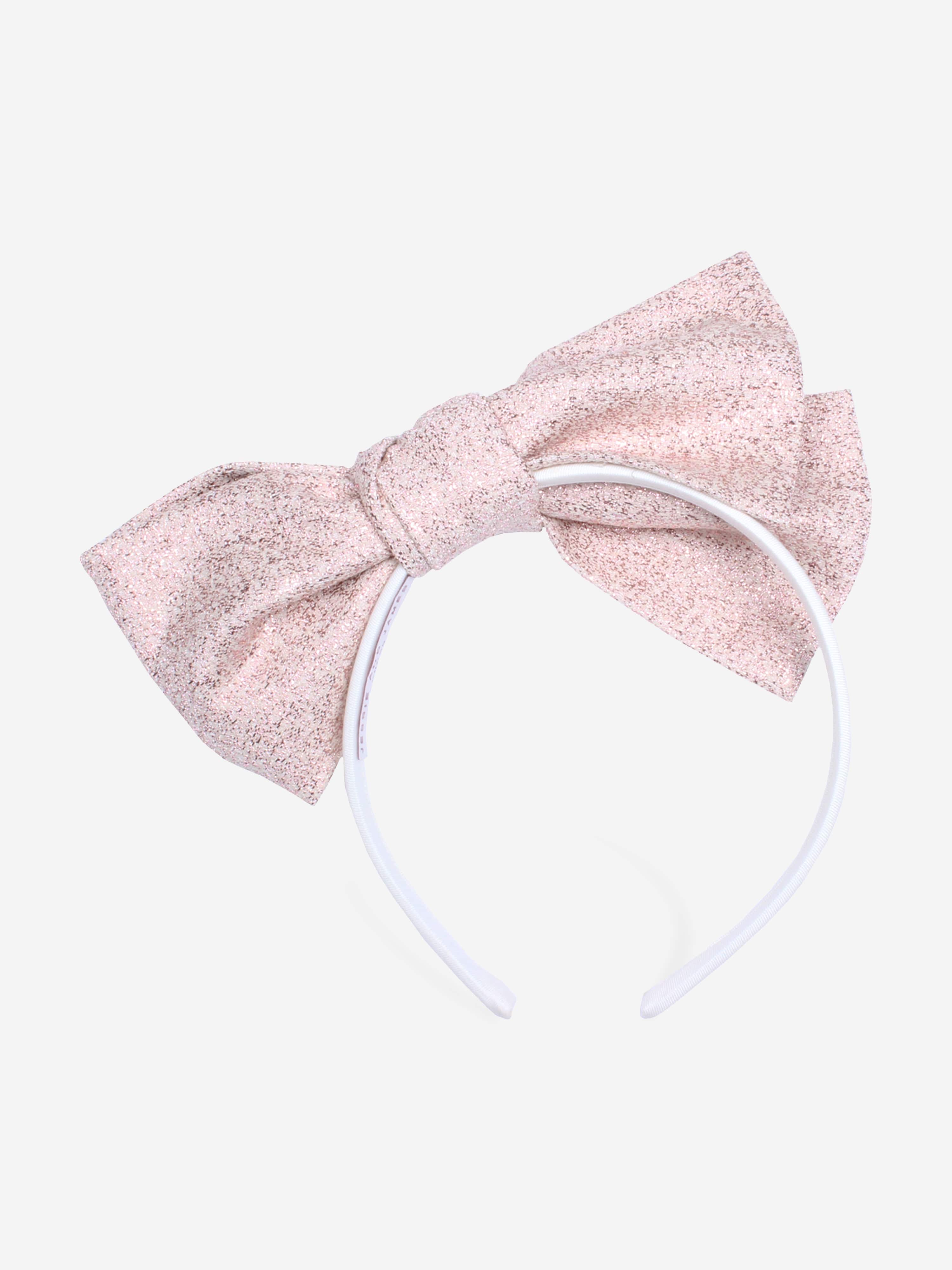 Girls Origami Jacquard Bow Headband in Pink Reliable