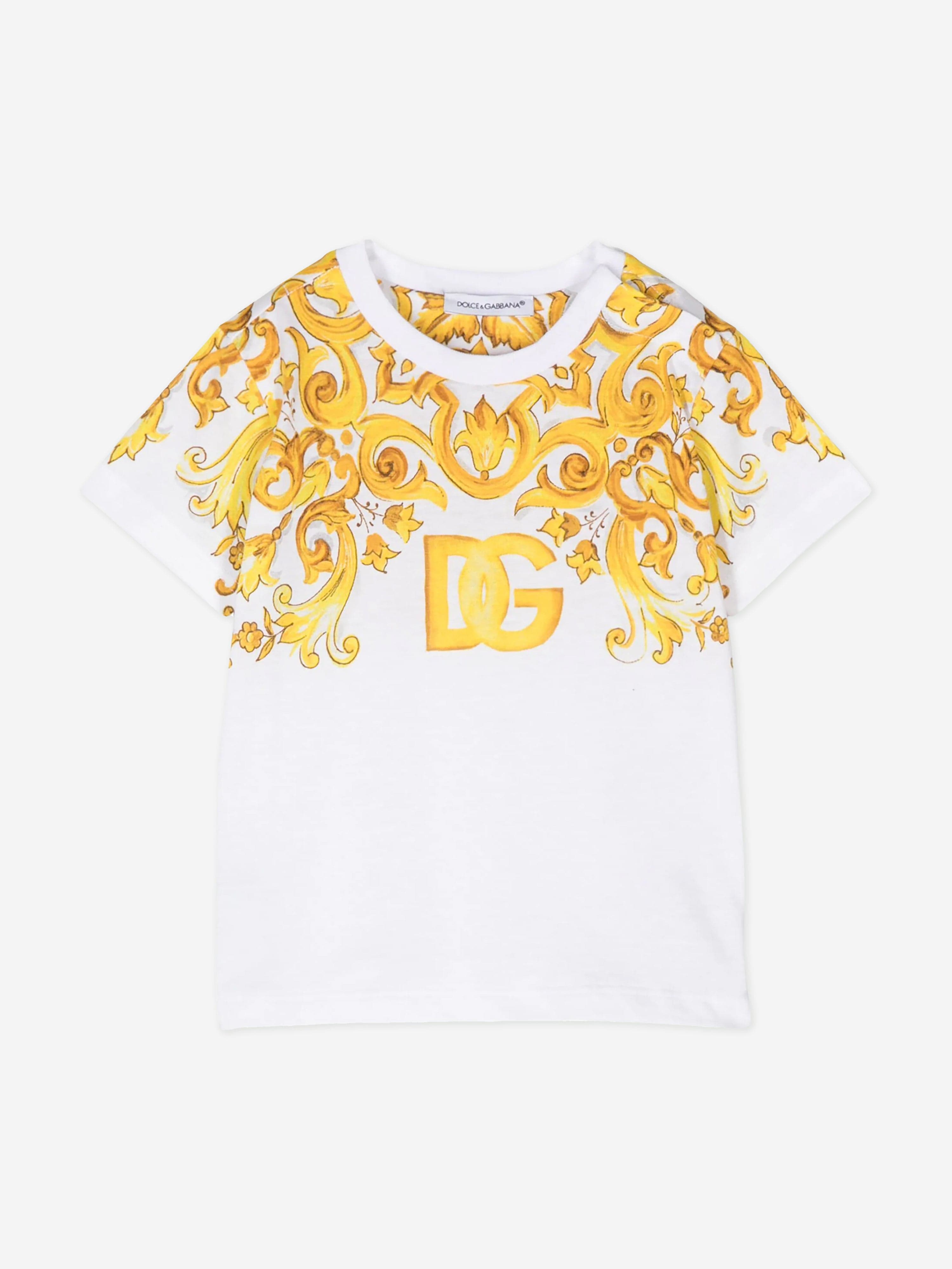 Dolce & Gabbana Baby Girls Maiolica Logo T-Shirt in Yellow Buy Cheap Browse