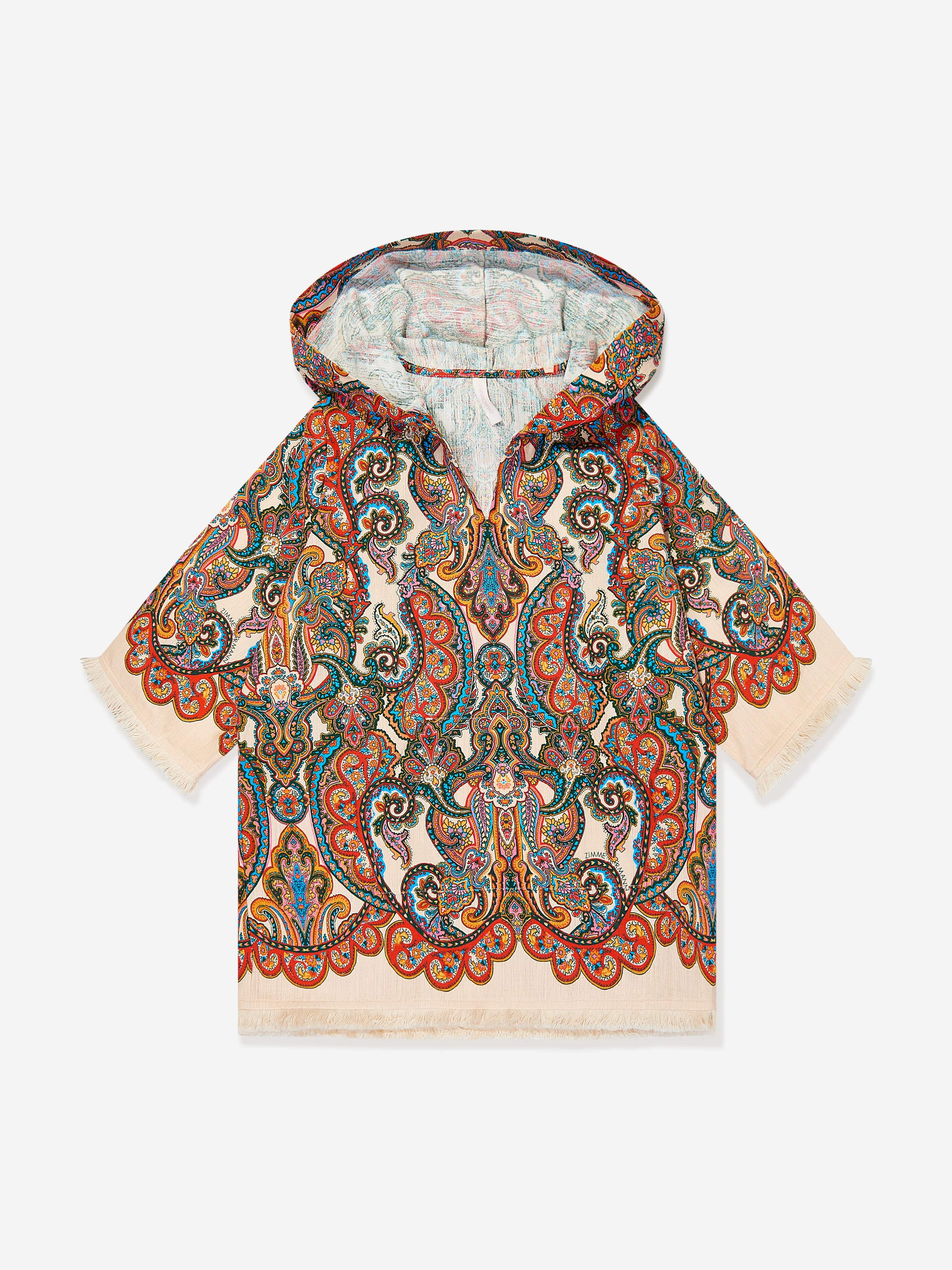 Zimmermann Girls Paisley Ottie Hooded Coverup in Multicolour Buy Cheap Manchester