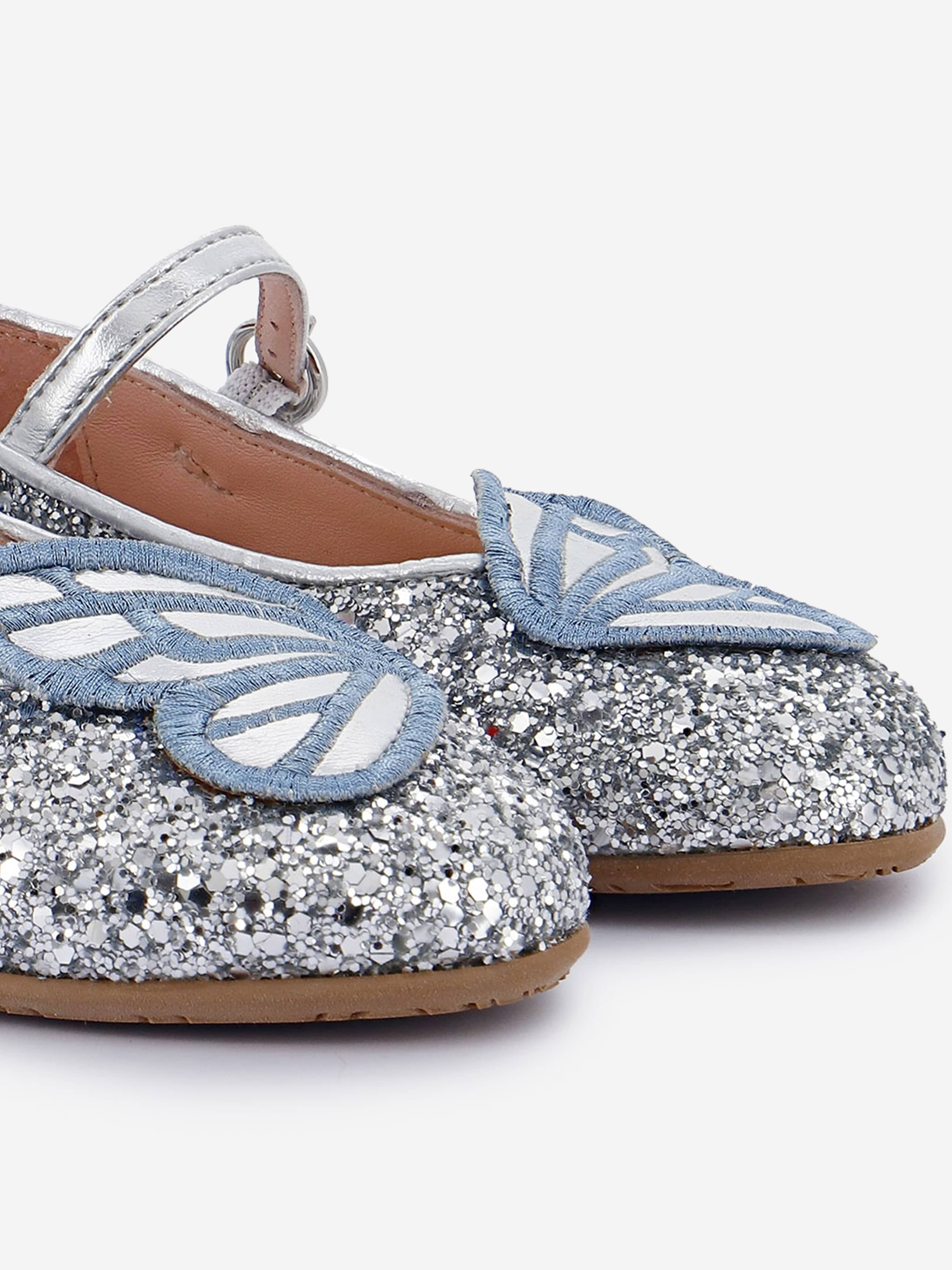 Sophia Webster Girls Butterfly Embroidery Flat in Blue Clearance Ebay