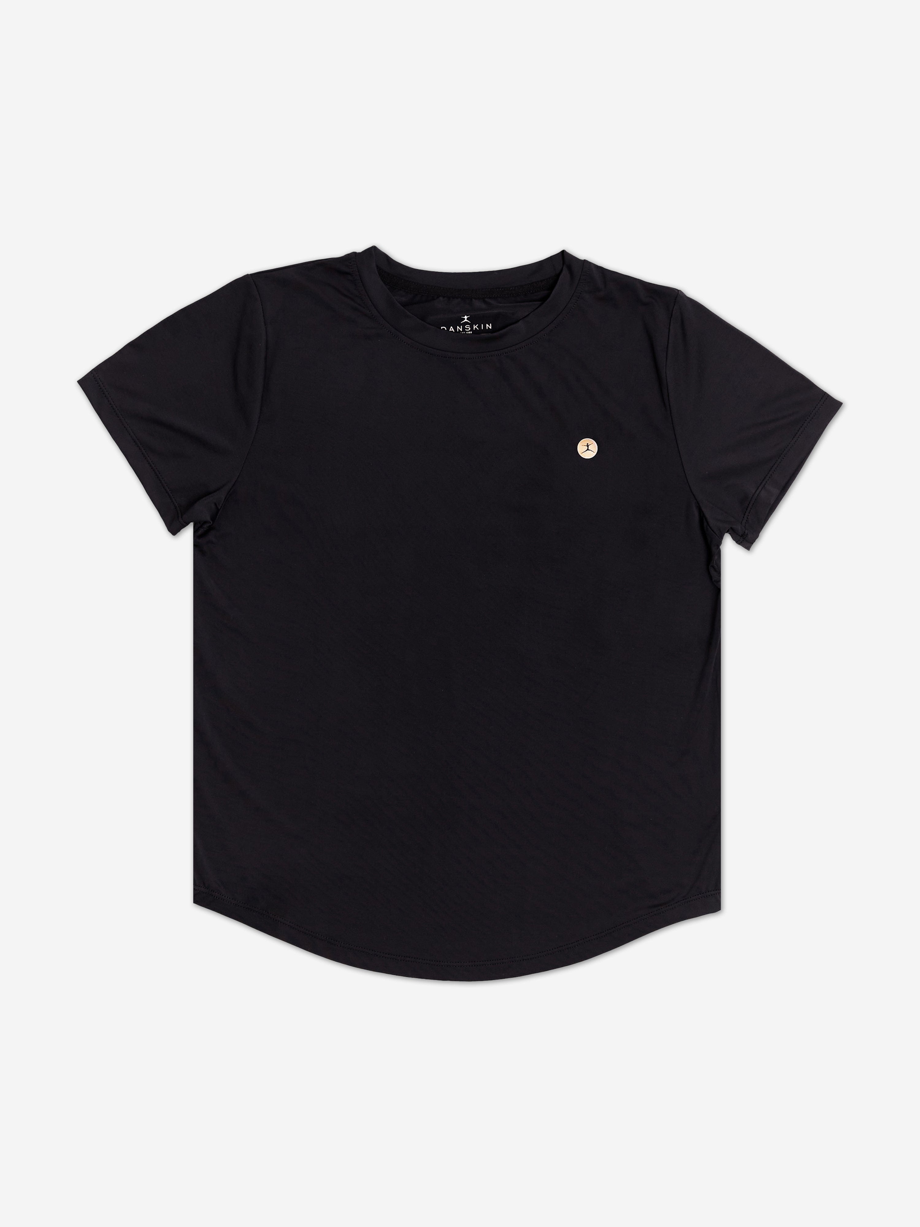 Danskin Girls Scoop Hem T-Shirt in Black Sale Choice