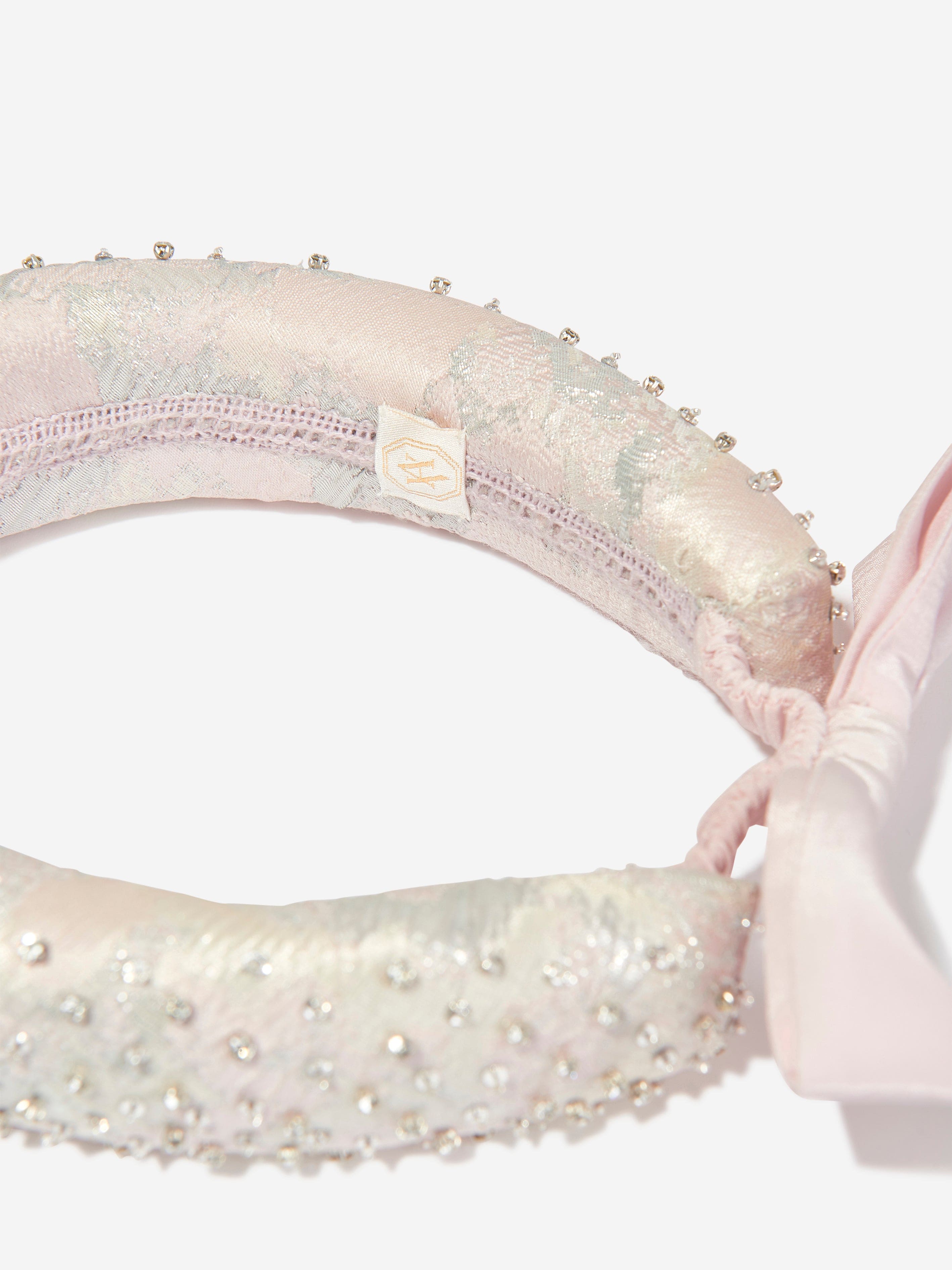 Maison Ava Girls Brocade Headband in Pink Cheap Sale Pay With Paypal