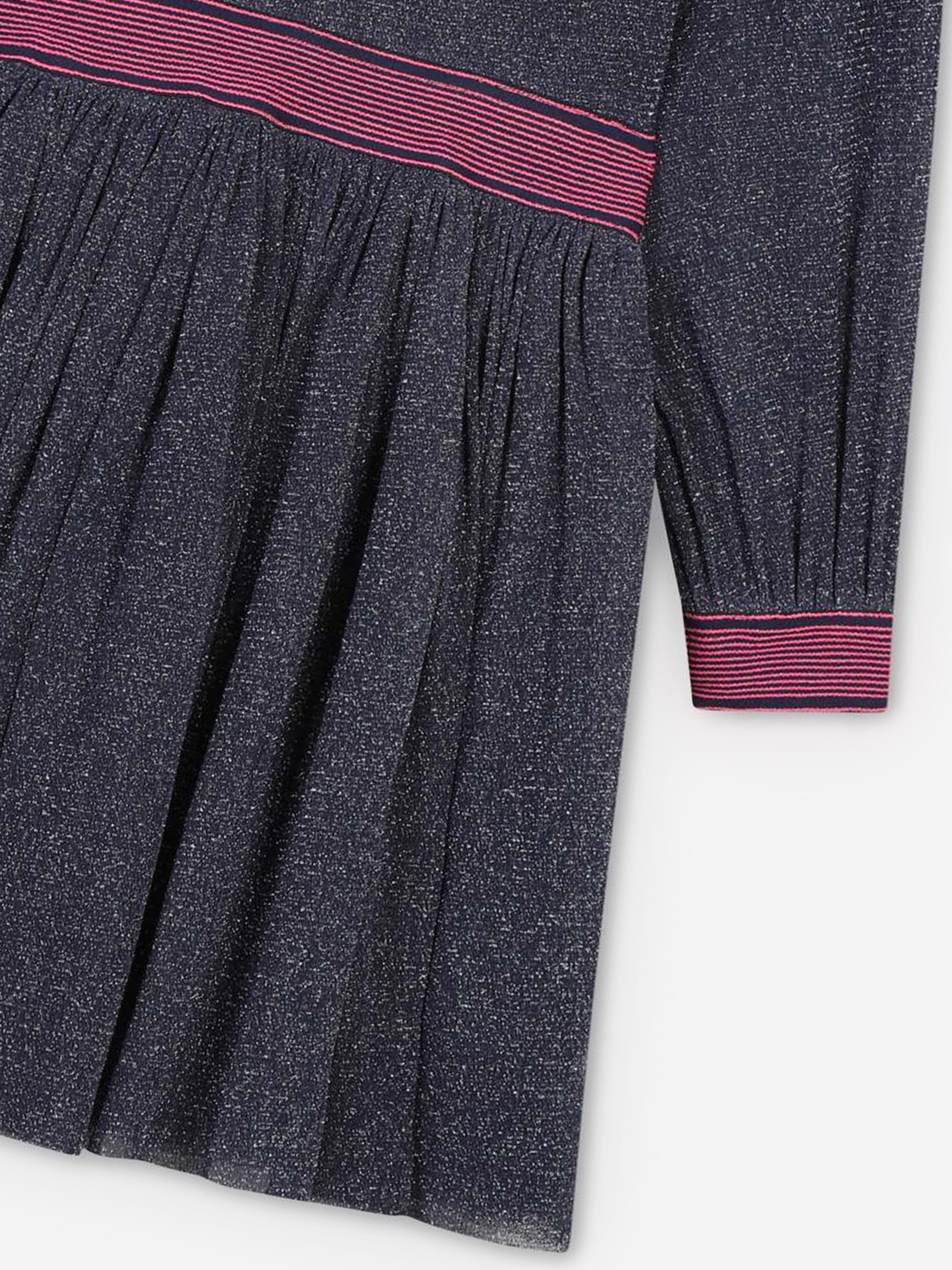 Billieblush Girls Glitter Mesh Dress in Navy Best Place
