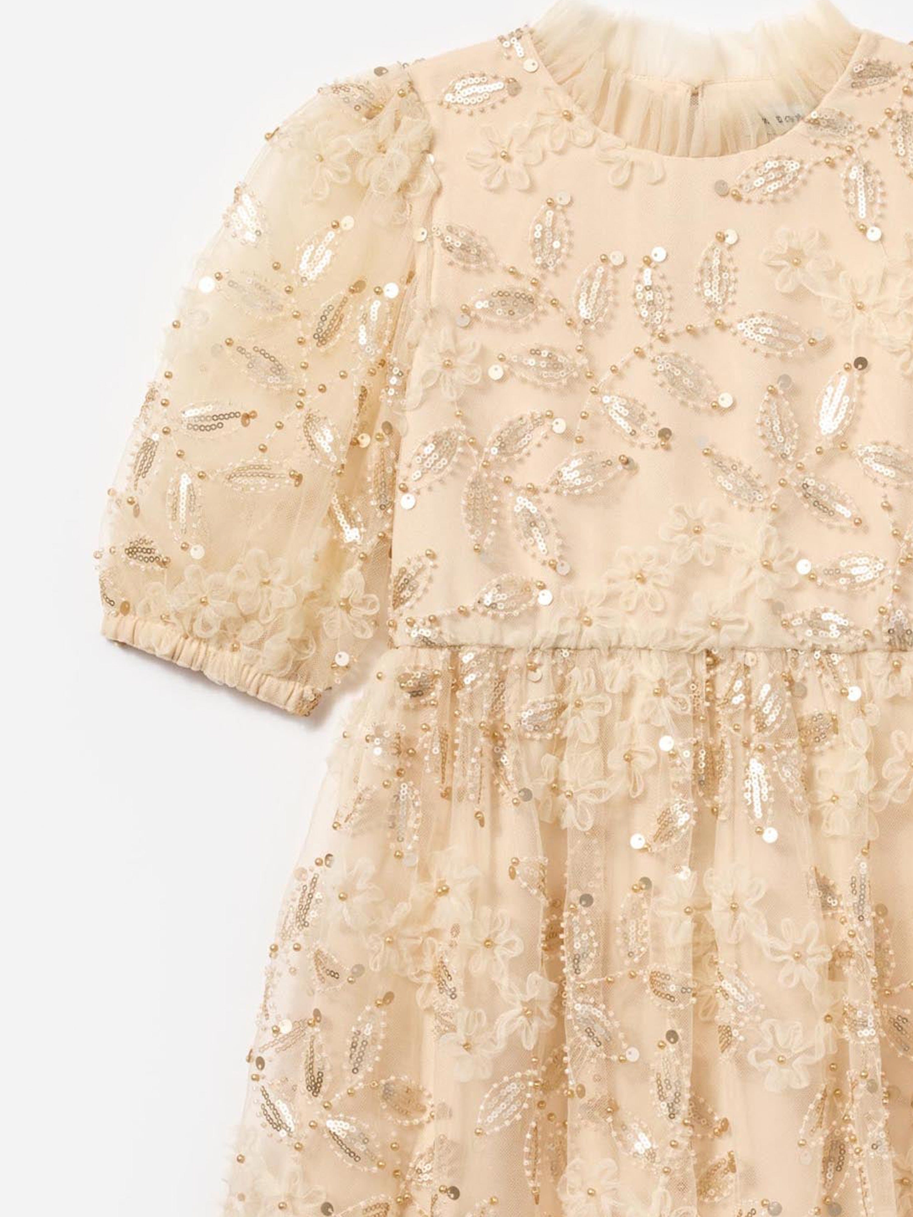 Girls Sequin Tulle Dress in Ivory Ost Release Dates