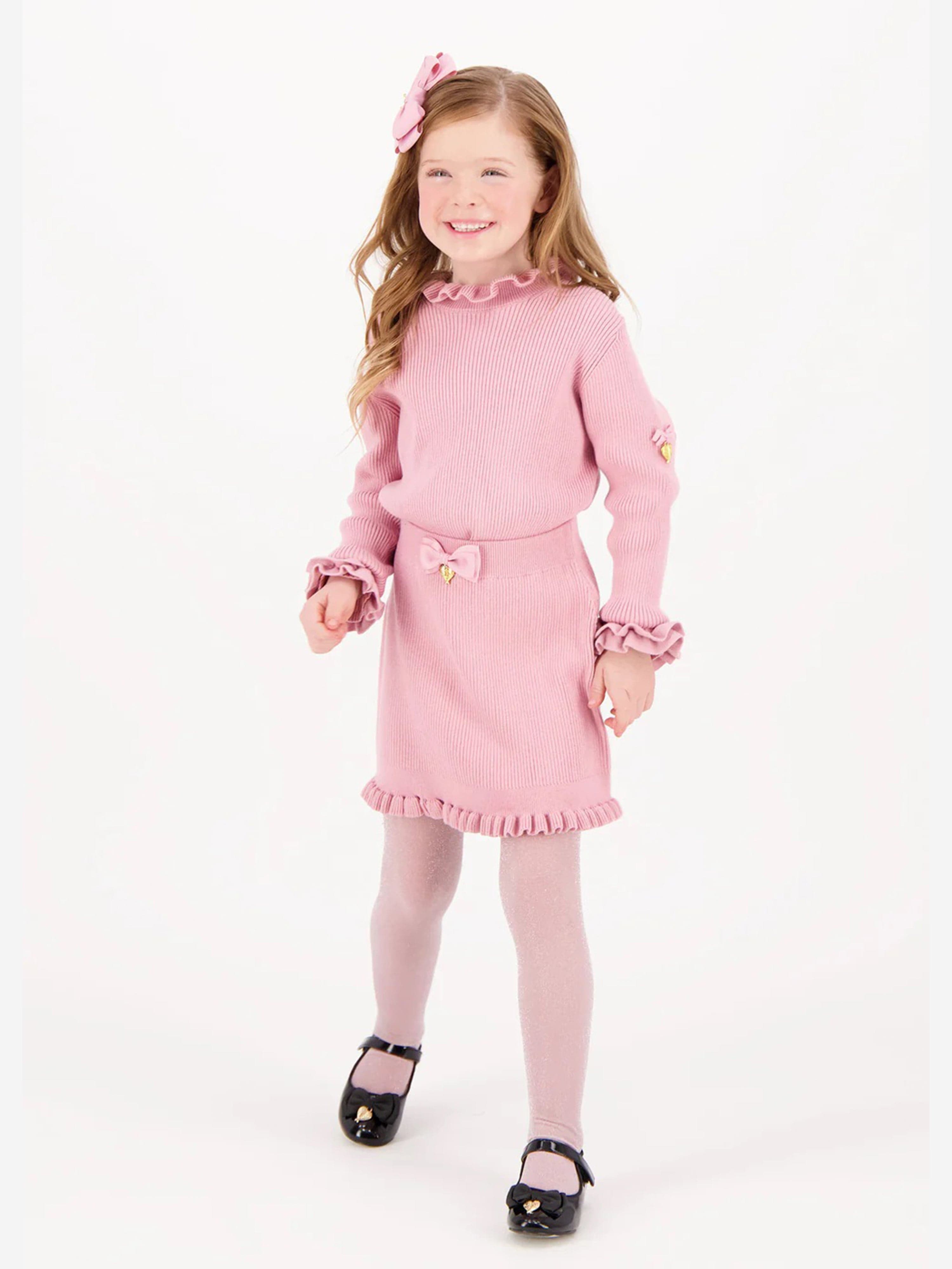 Angels Face Girls Troy Rib Knitted Skirt in Pink Free Shipping Cheap Pice