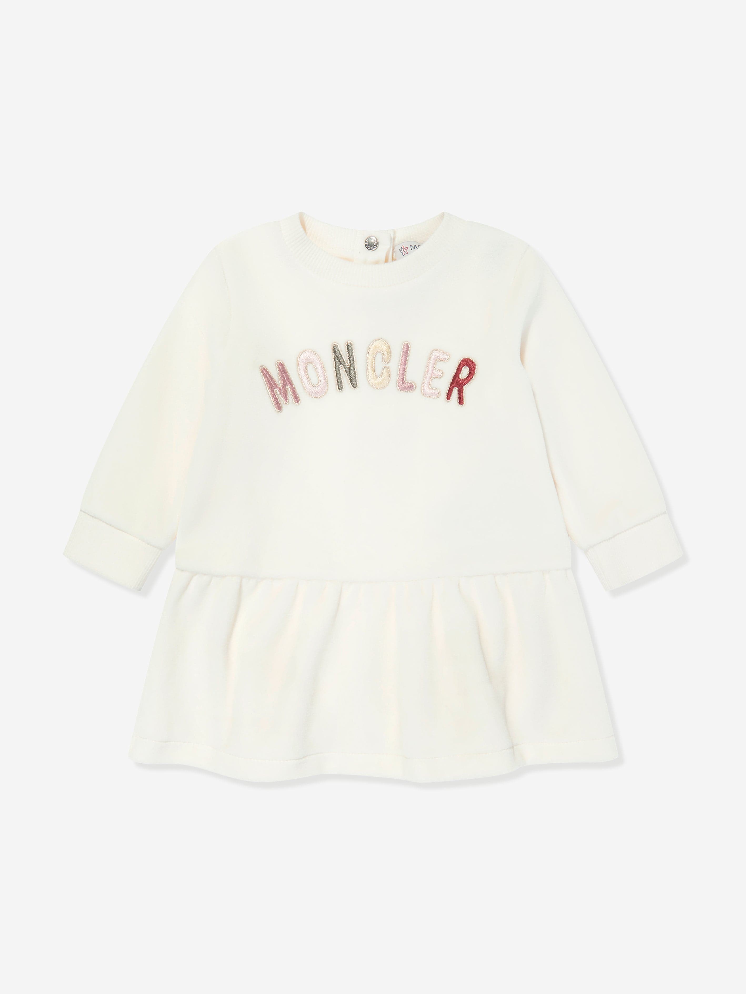 Moncler Enfant Baby Girls Logo Sweater Dress in Ivory Largest Supplier