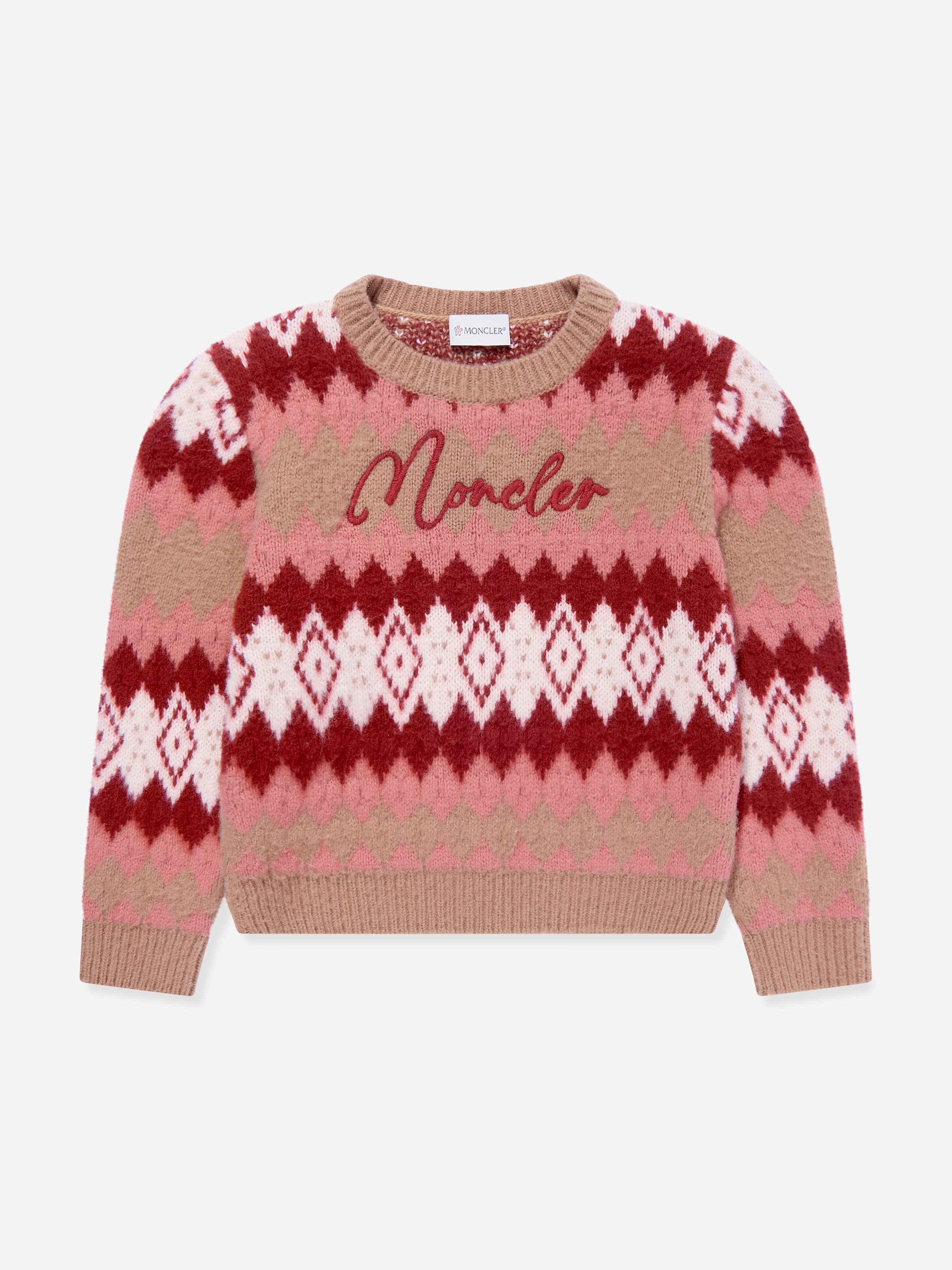 Moncler Enfant Girls Wool Knitted Jumper in Multicolour 2025 New For Sale