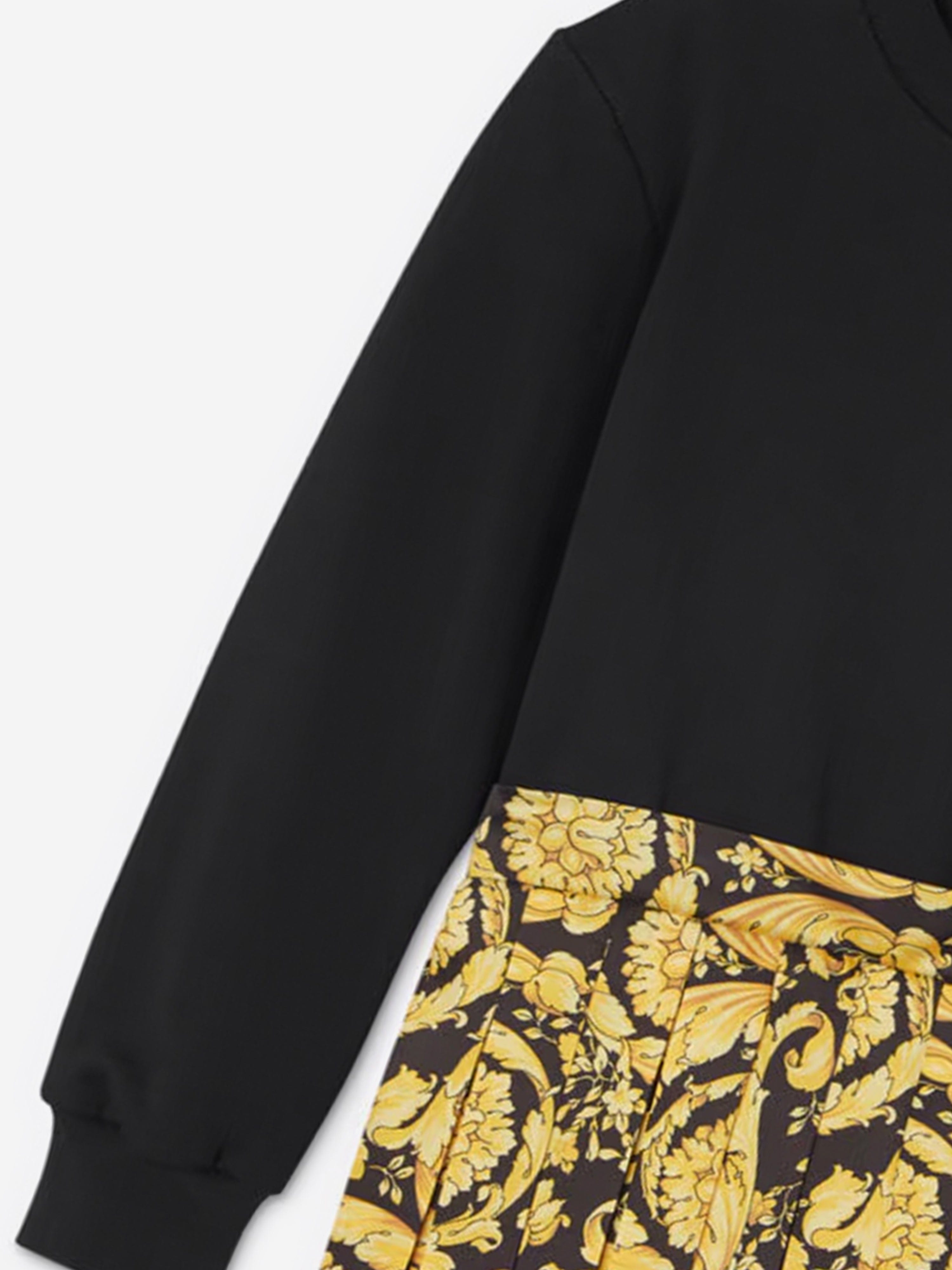 Versace Girls Barocco Logo Dress in Black Cheapest Pice For Sale