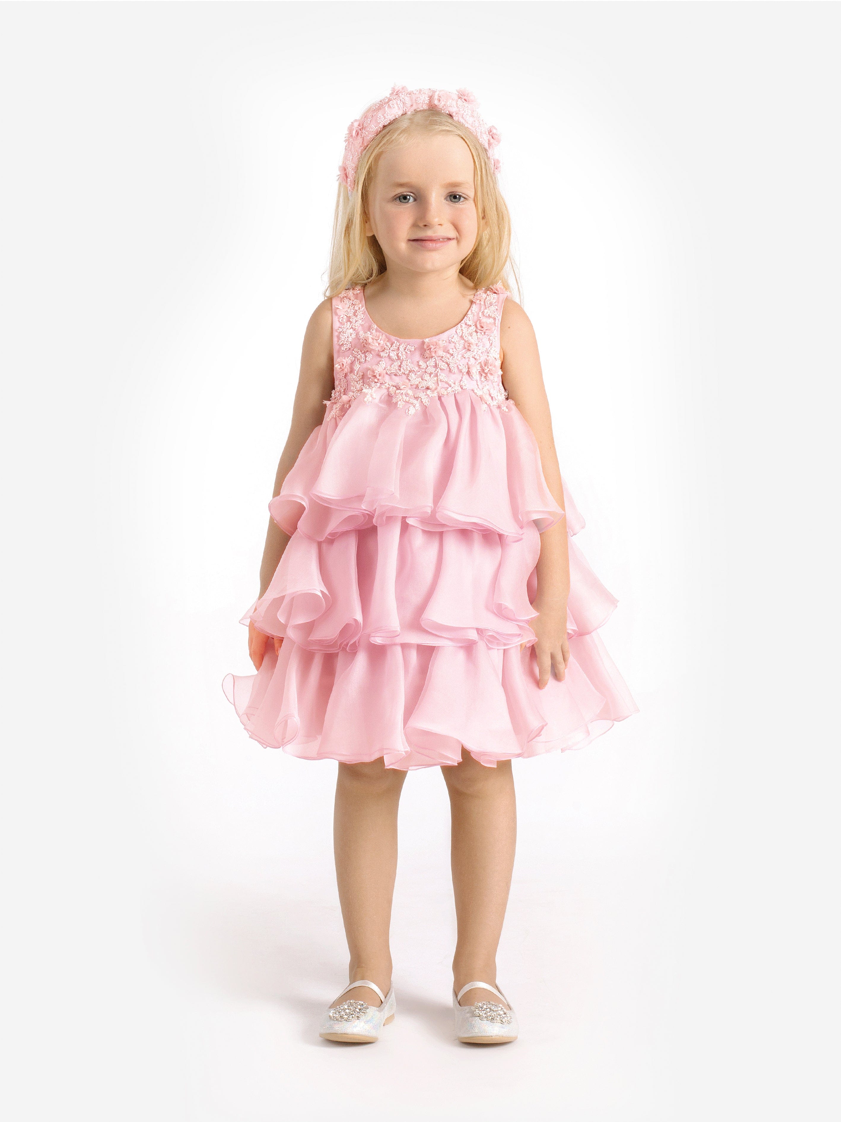 Maison Ava Girls Lumi Dress in Pink Real Online