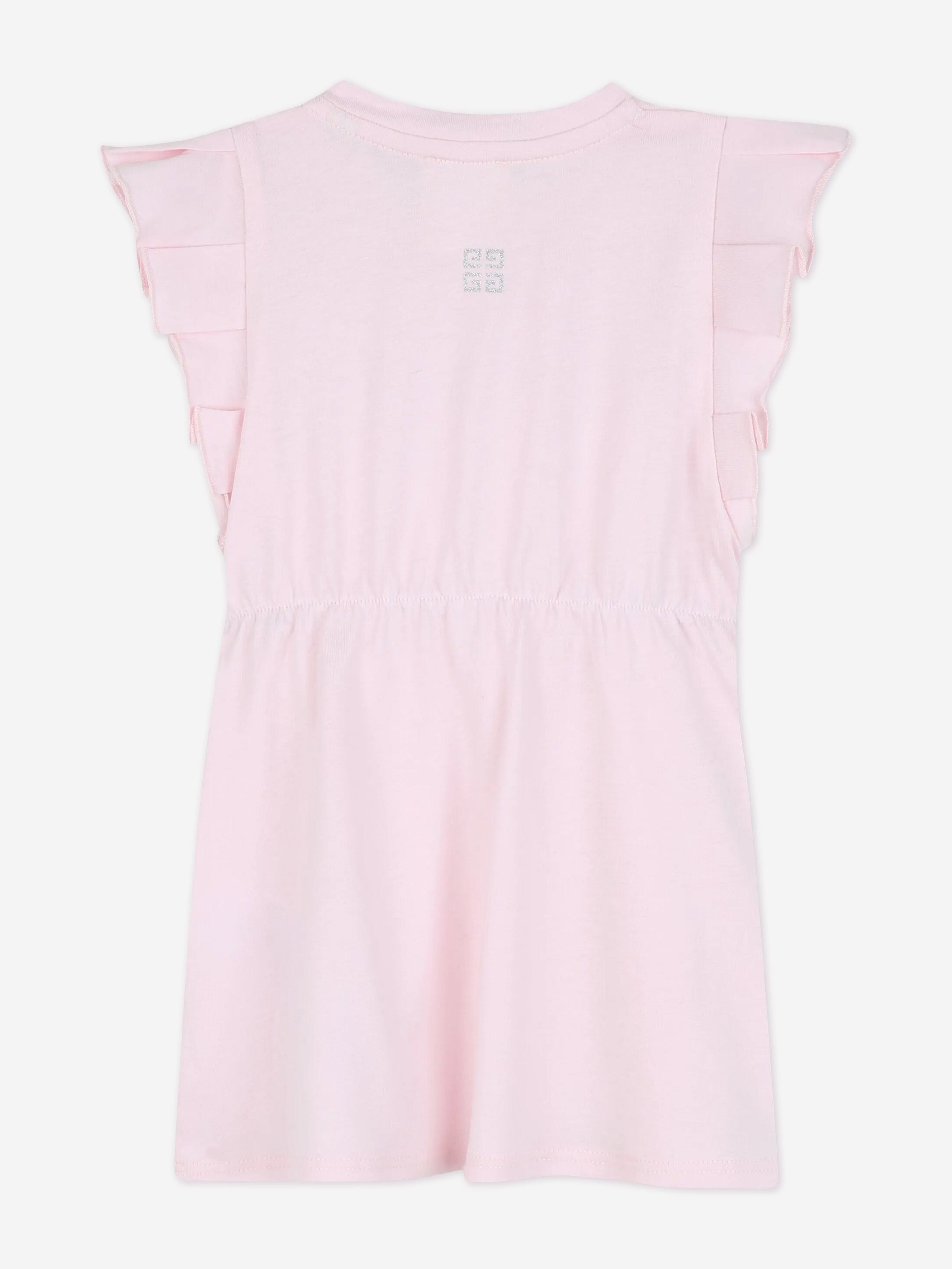 Baby Girls Glitter Logo Jersey Dress in Pink Discount Tumblr