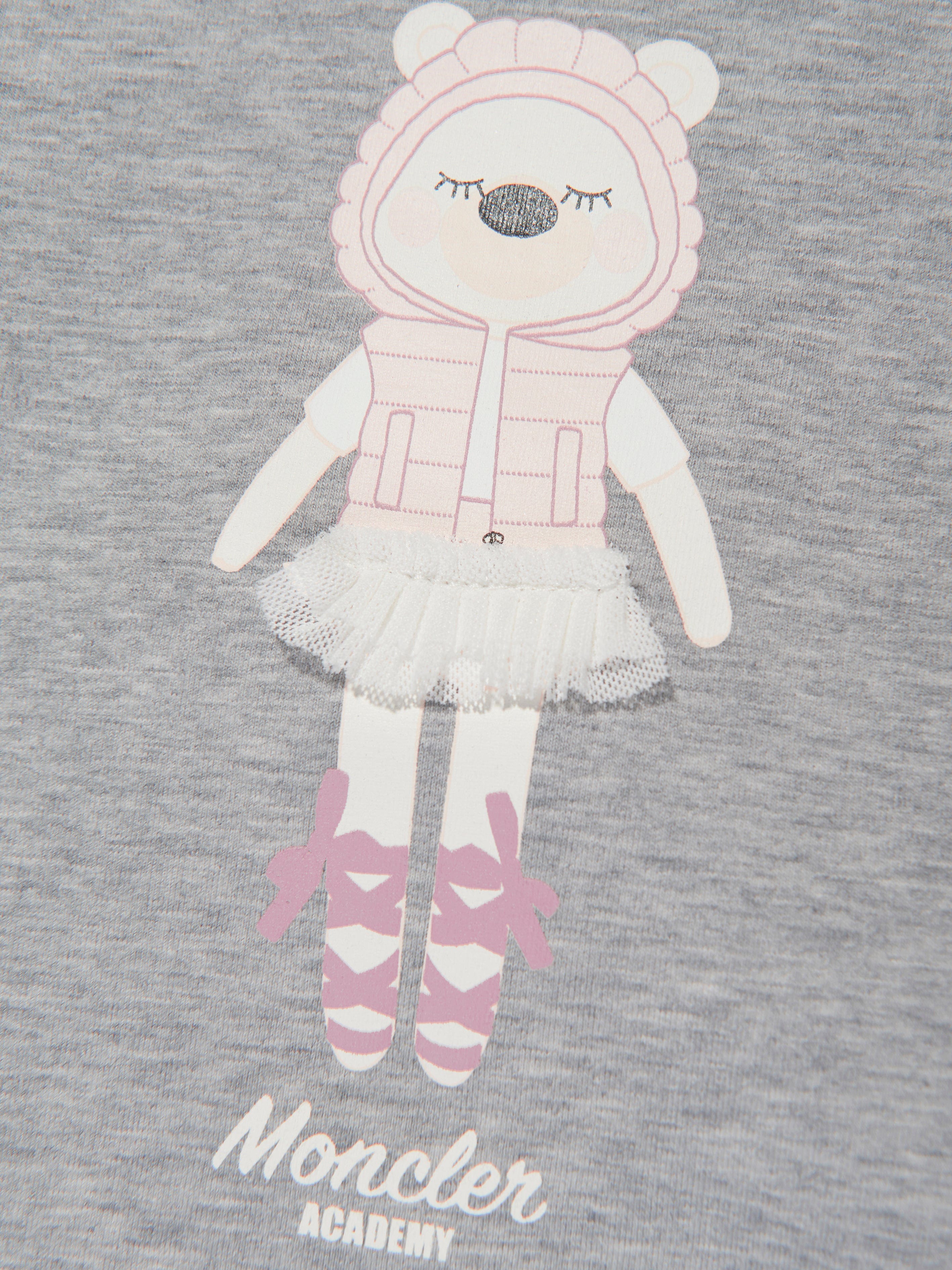 Moncler Enfant Baby Girls Bear T-Shirt in Grey Free Shipping With Paypal