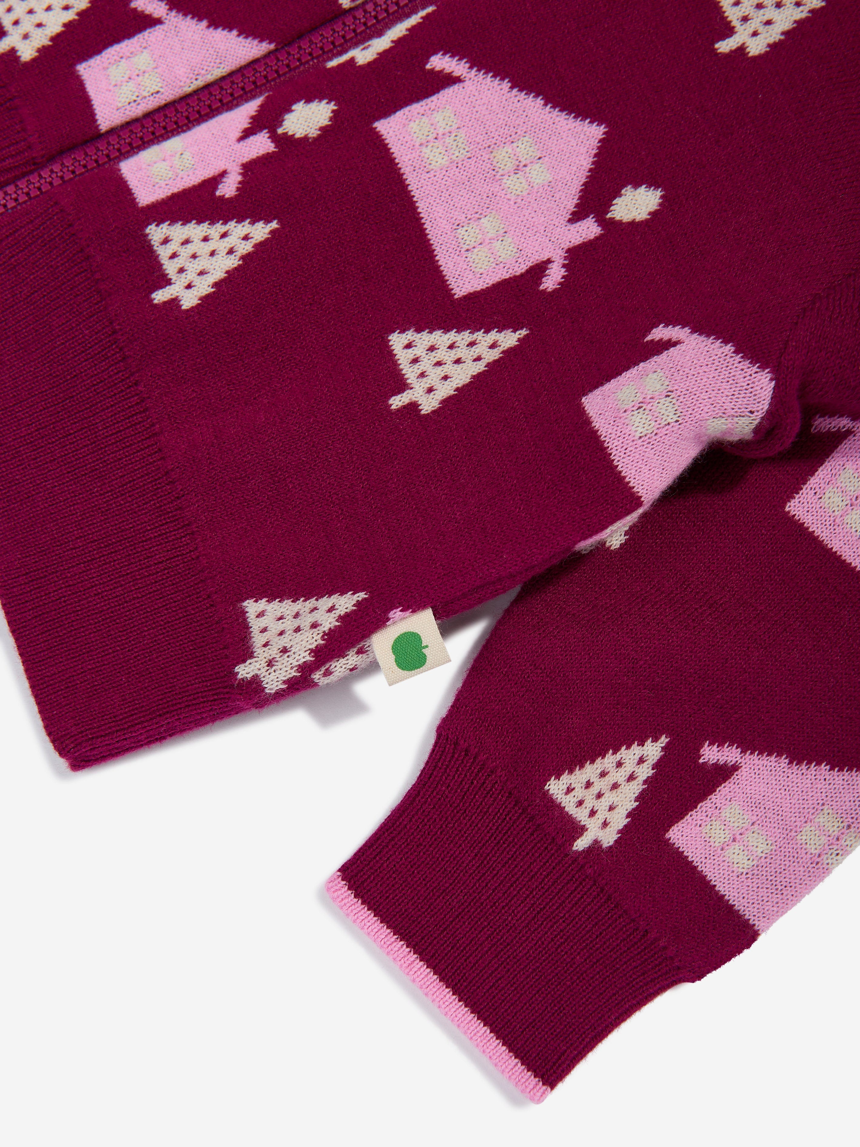 The Bonnie Mob Girls Fir Cabin Knit Cardigan in Purple Best Place To Buy Online
