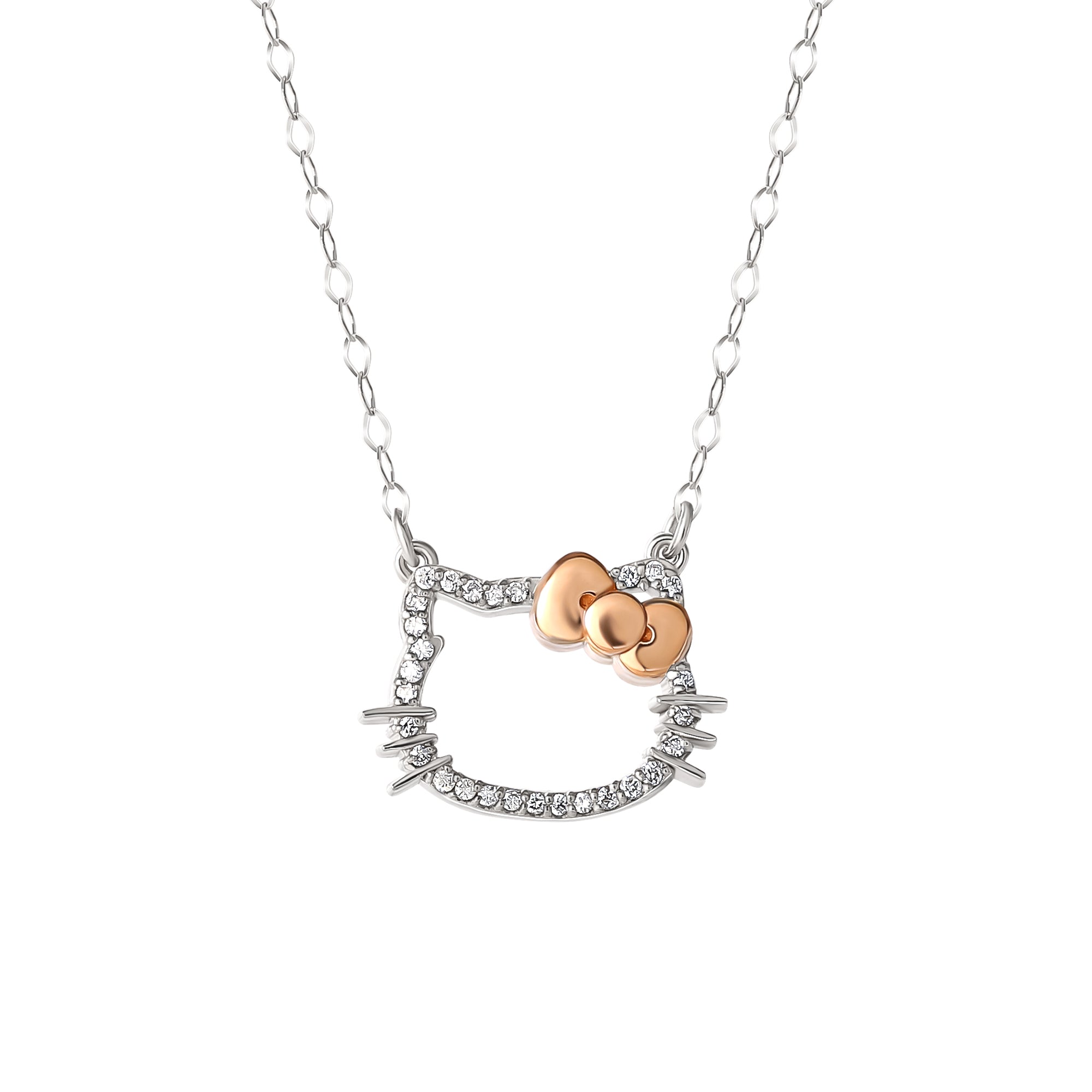 Hello Kitty 14K White Gold Diamond Necklace Buy Cheap 2025