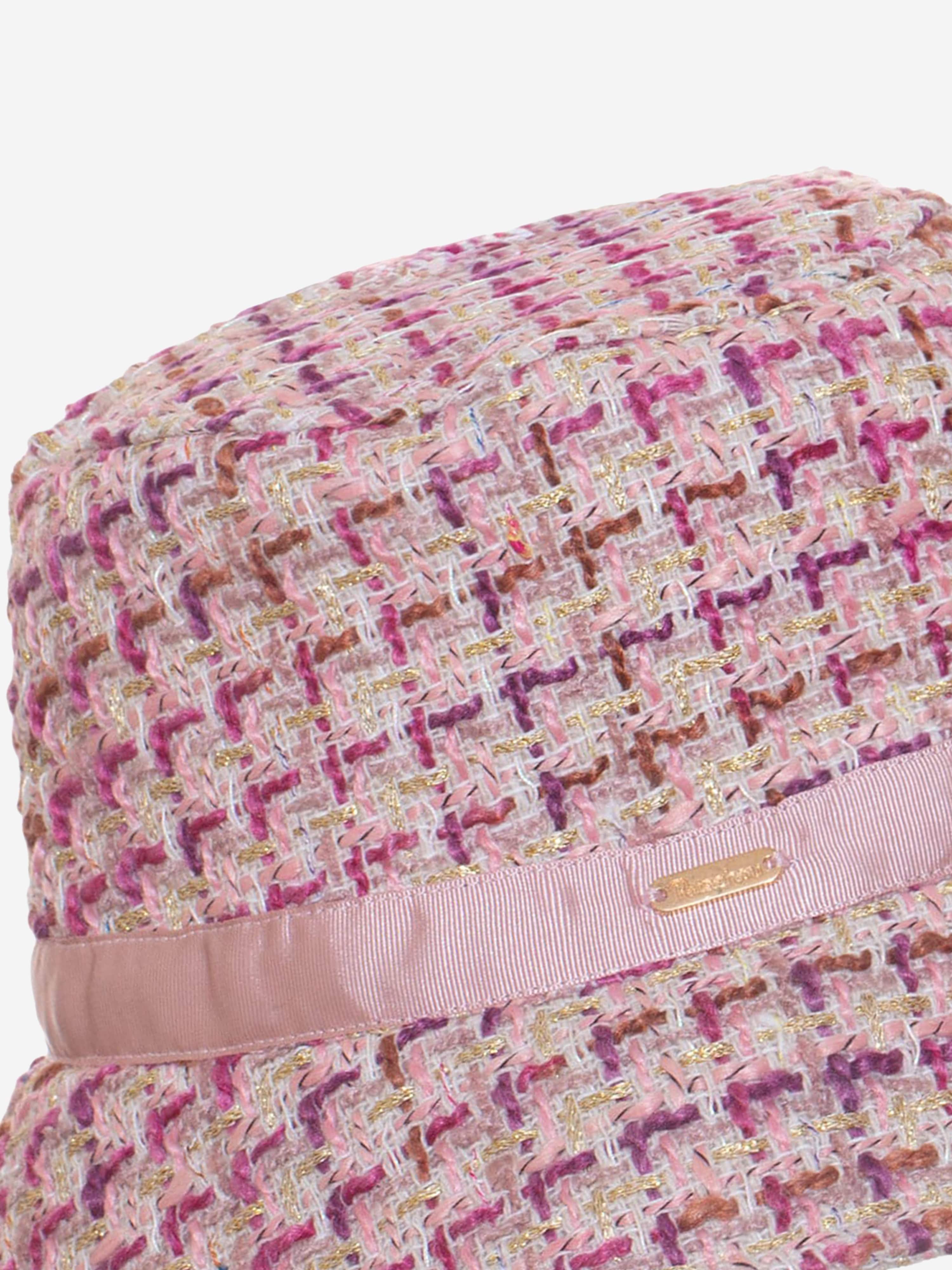 Patachou Girls Tweed Bucket Hat in Pink Discount Choice