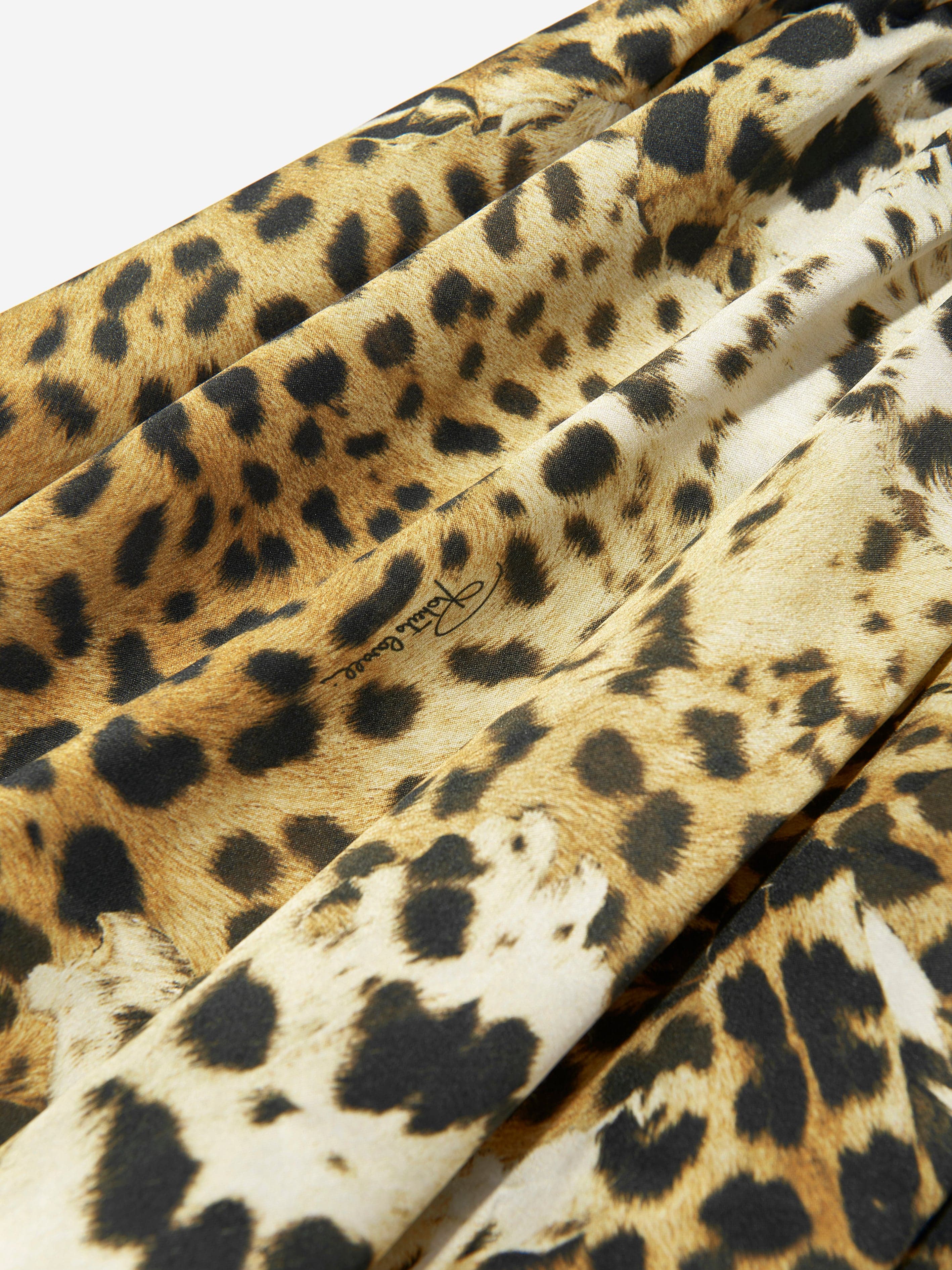 Roberto Cavalli Girls Silk and Jersey Jaguar in White Fashionable Cheap Pice