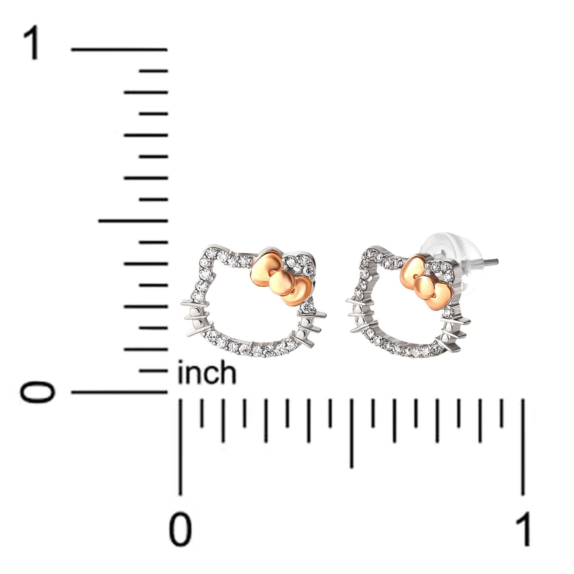 Hello Kitty 14K White Gold Diamond Stud Earrings Buy Cheap Countdown Package