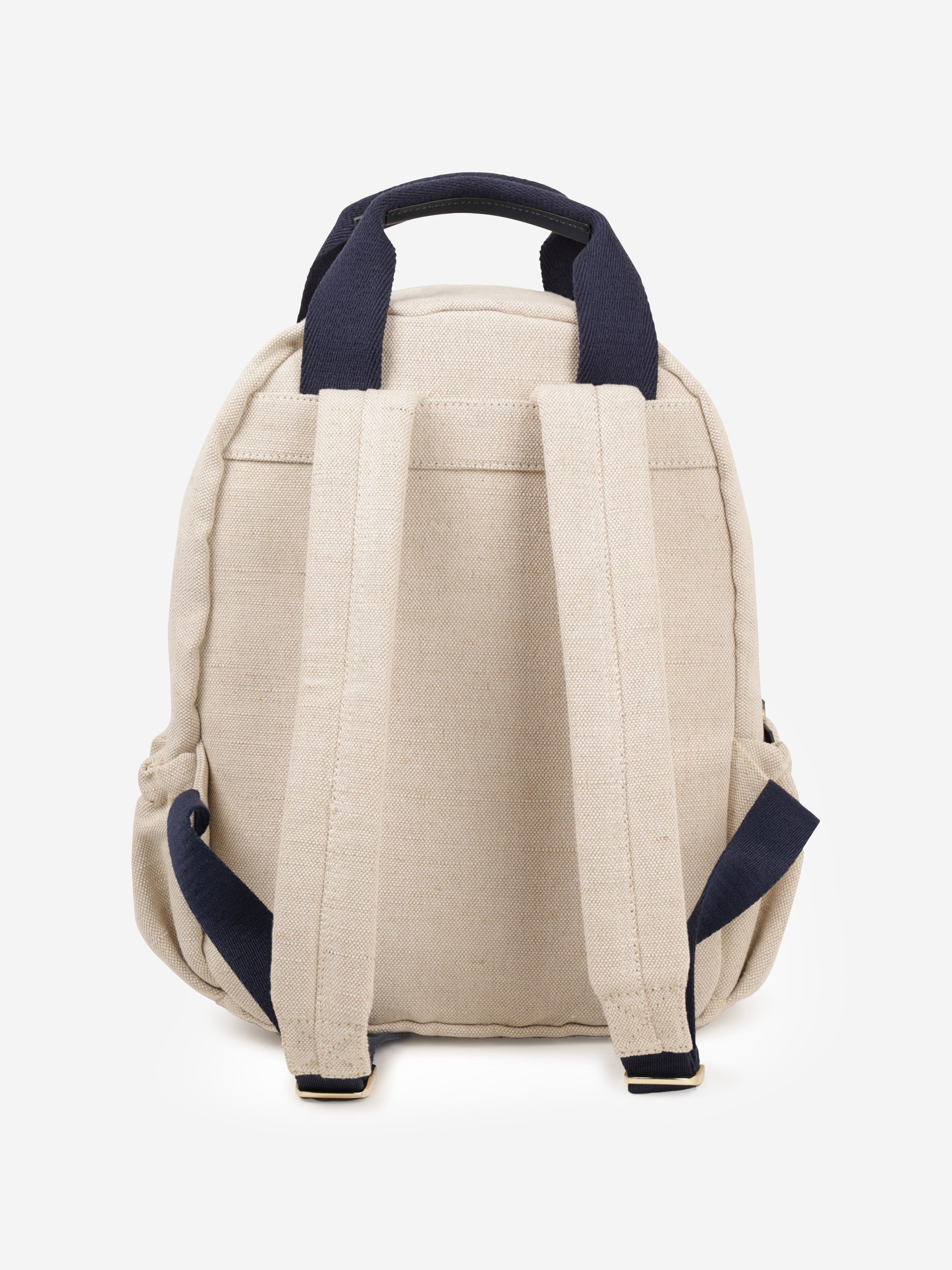 Chlo¨¦ Girls Canvas Logo Backpack in Beige (36cm) For Cheap Online