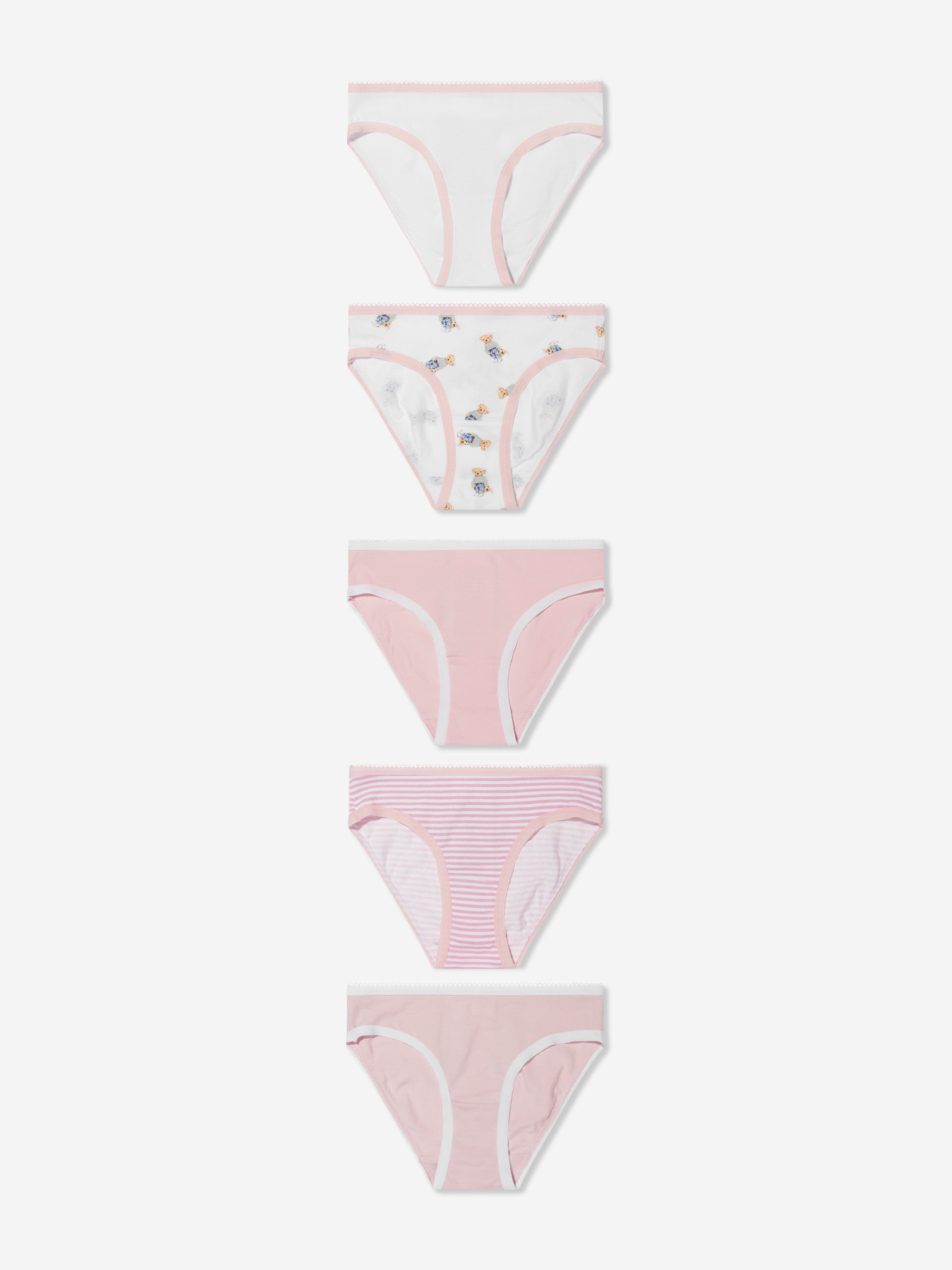 Ralph Lauren Girls 5 Pack Bikini Brief Set in Multicolour Discount High Quality