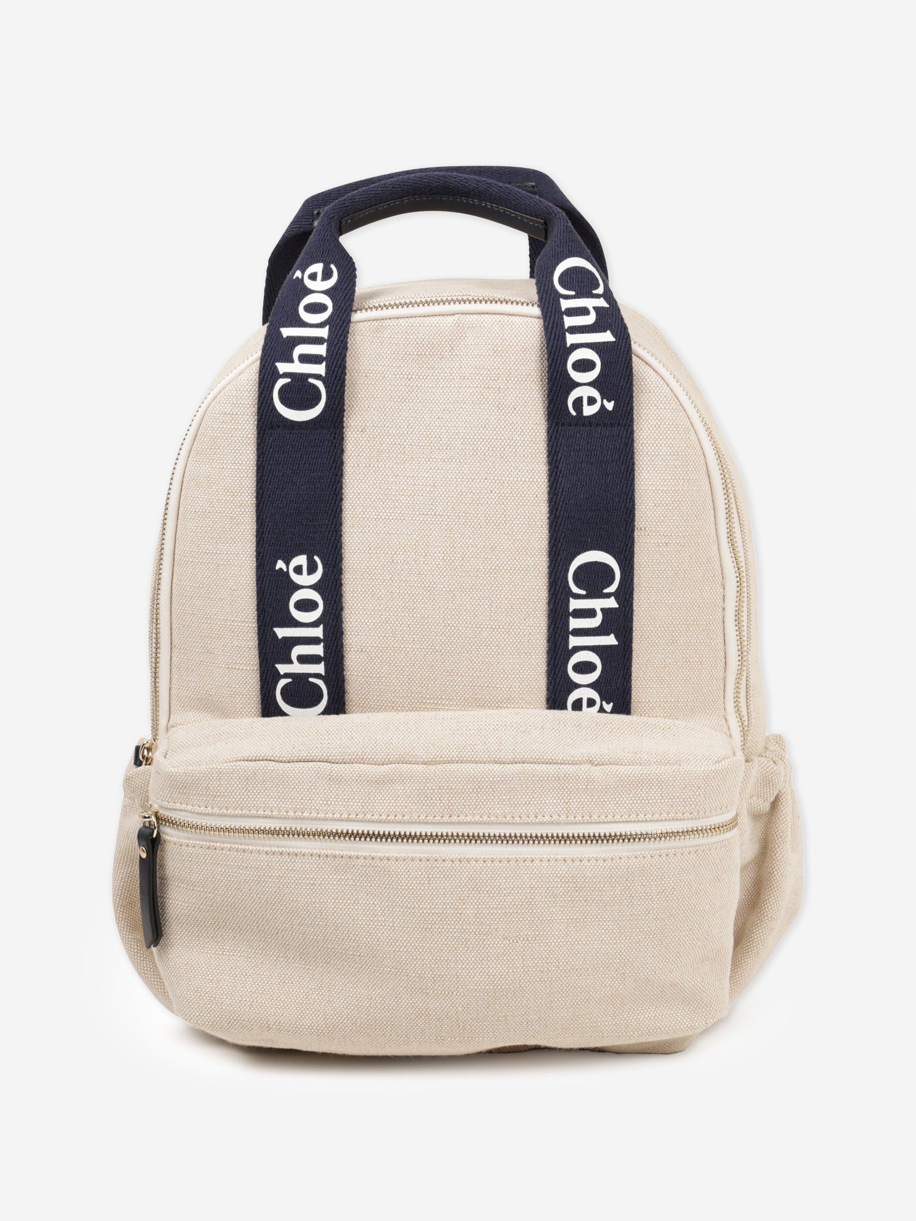 Chlo¨¦ Girls Canvas Logo Backpack in Beige (36cm) For Cheap Online