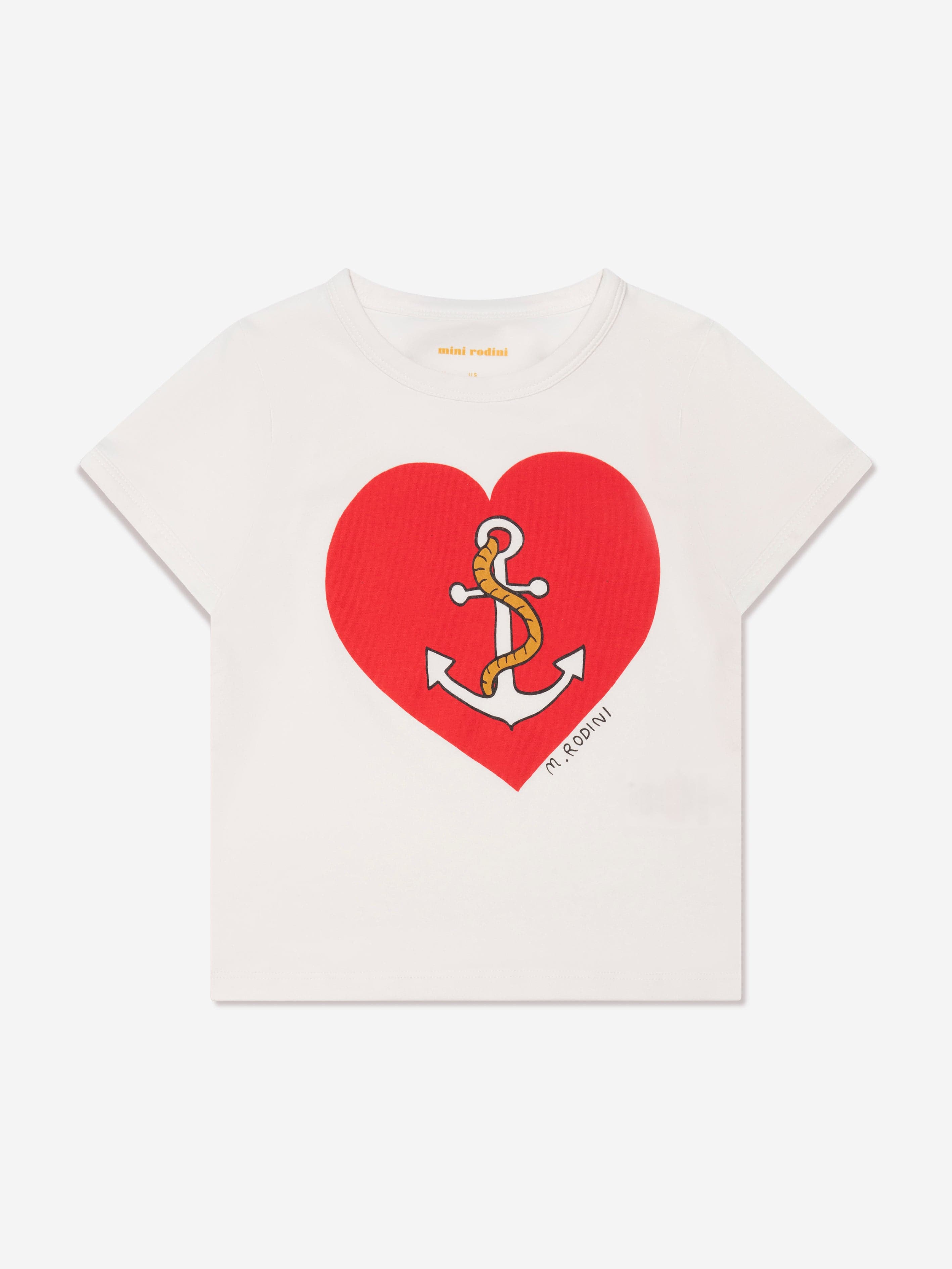 Mini Rodini Kids Sailors Heart T-Shirt in White Wiki For Sale
