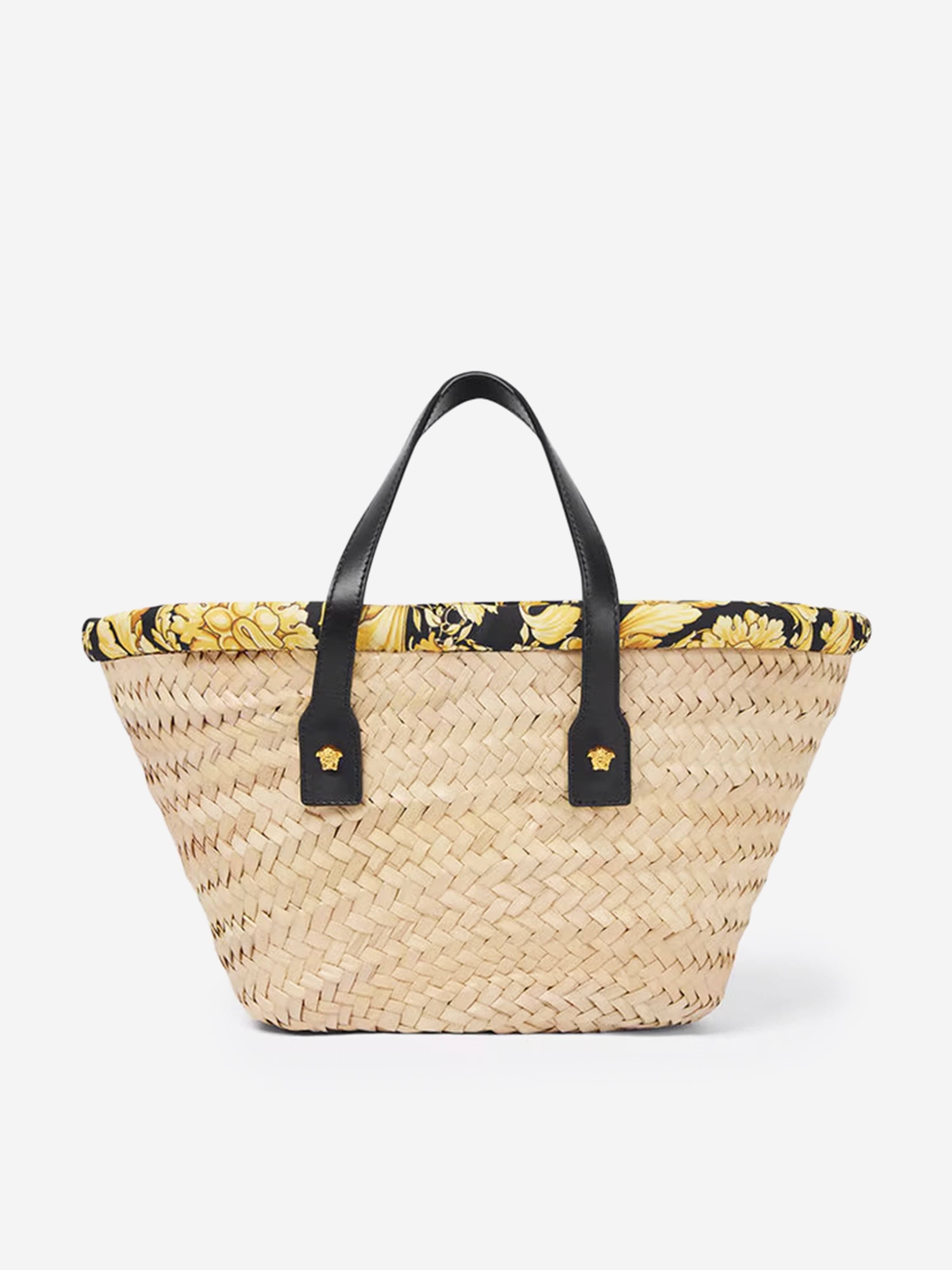 Versace Girls Straw Tote Bag in Beige (28cm) Discount Fashion Style