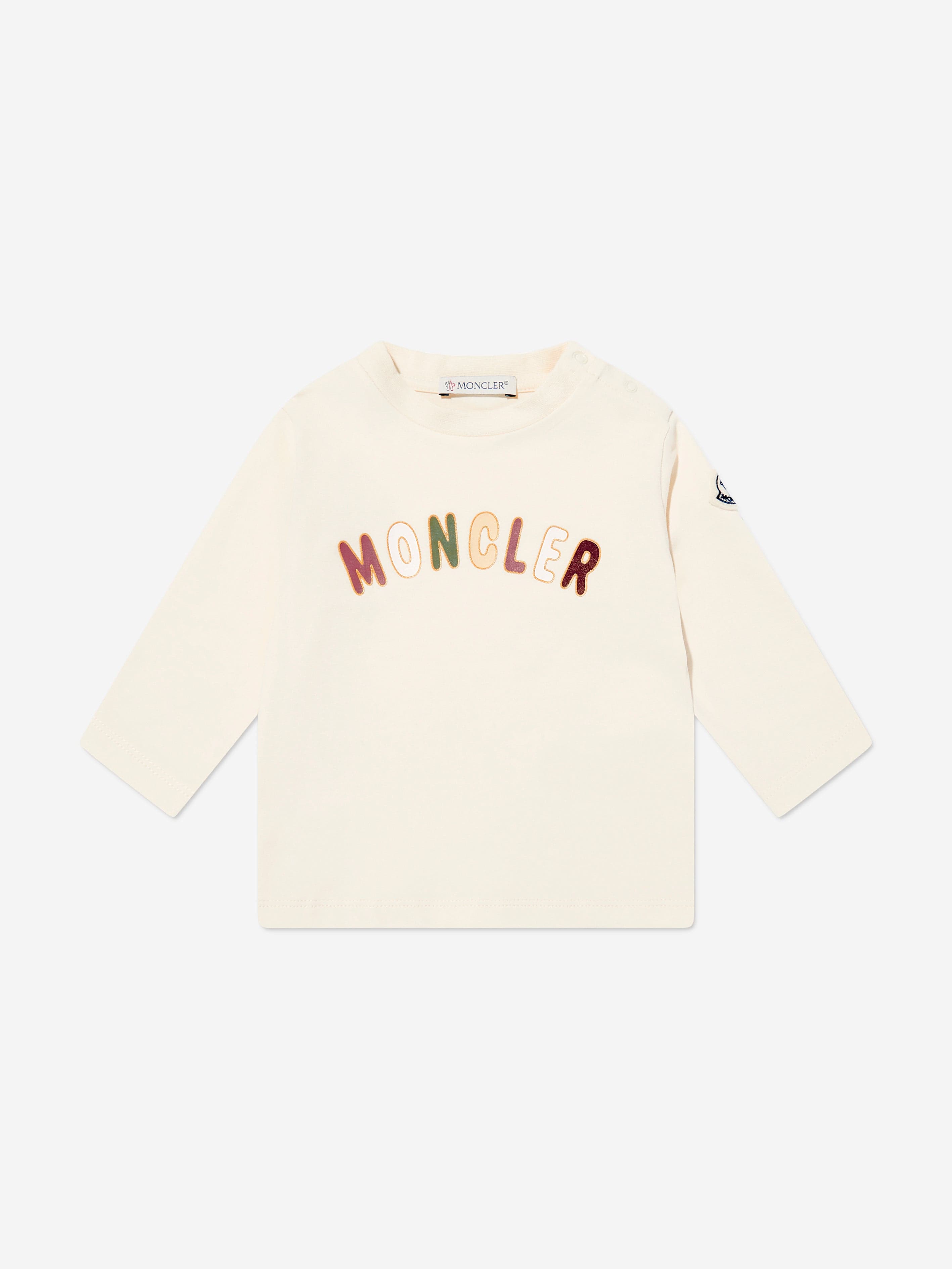 Moncler Enfant Baby Girls Long Sleeve T-Shirt in Cream Marketable Sale Online